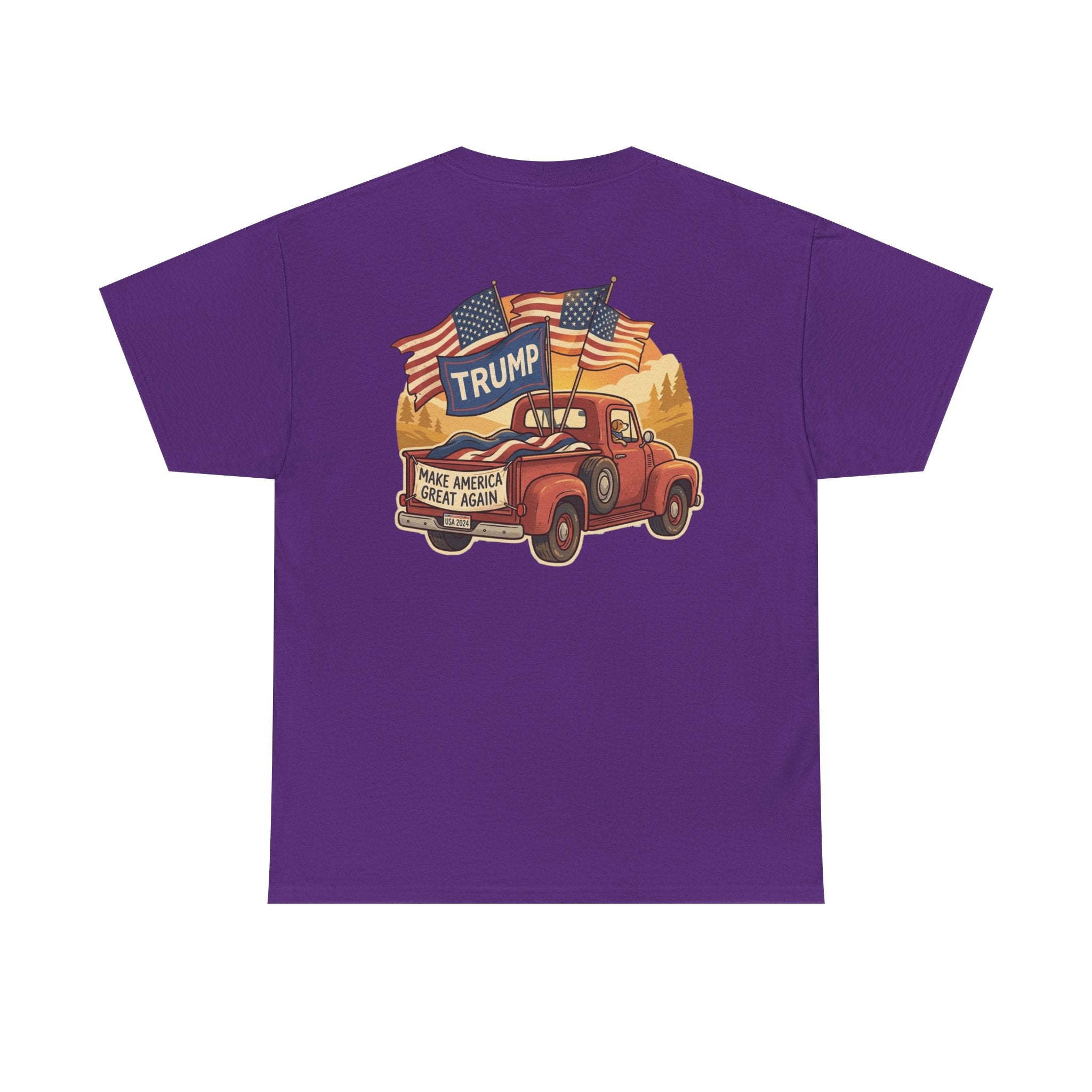 Trump Vintage Truck T-Shirt – Make America Great Again Flag Tee