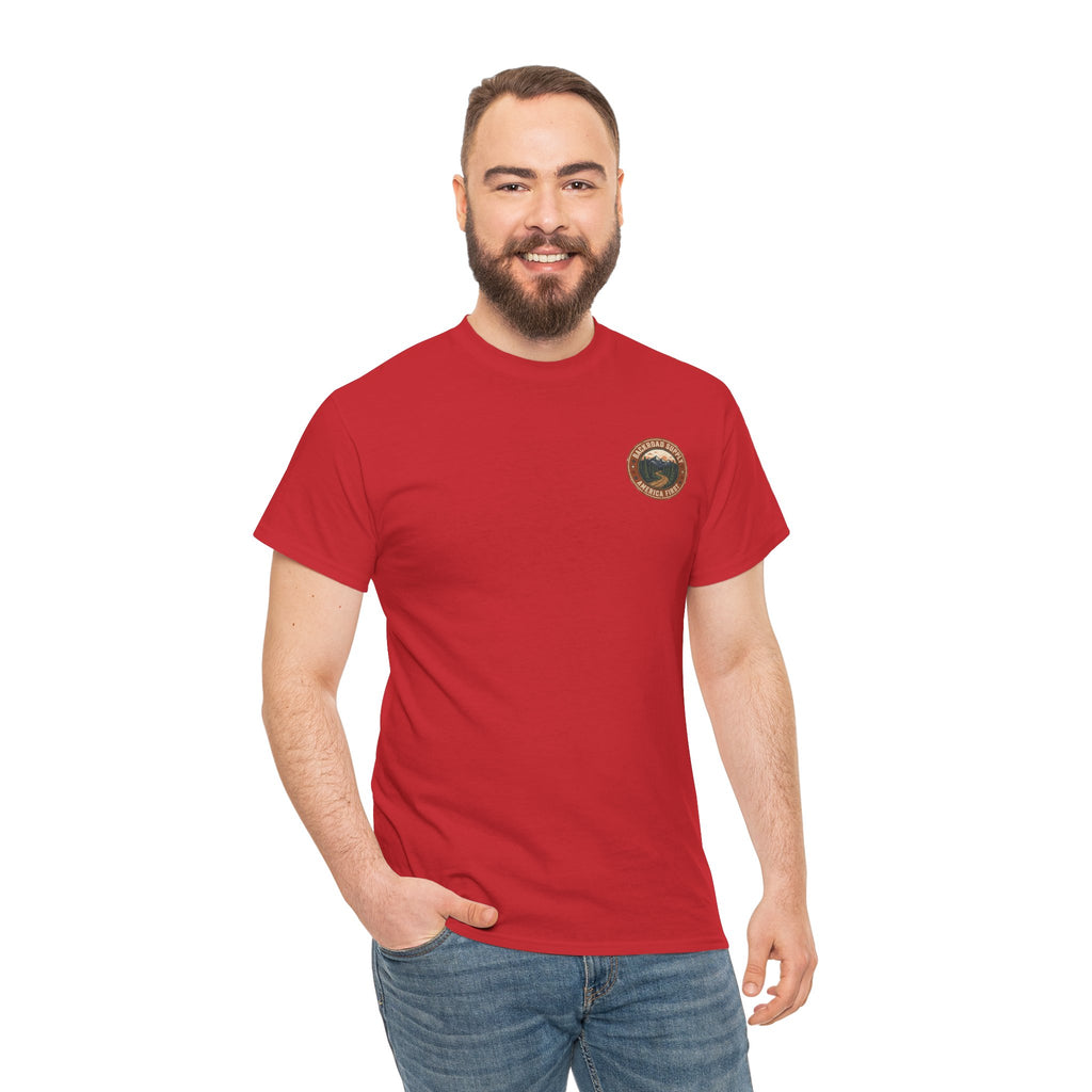 Backroad Supply 'America First' Graphic Tee — Vintage Mountain Road T-Shirt