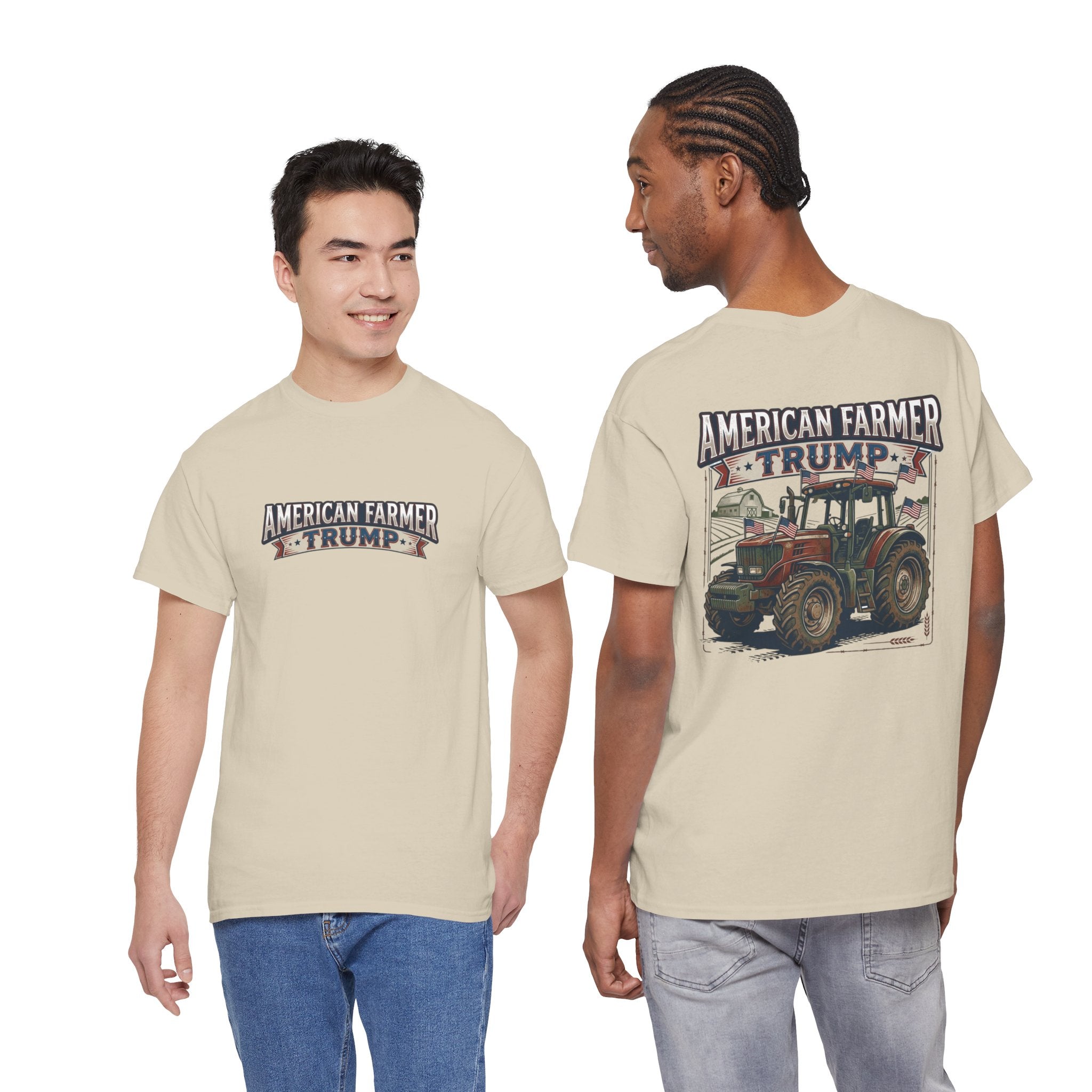 American Farmer Trump T-Shirt – Patriotic Tractor Graphic Tee