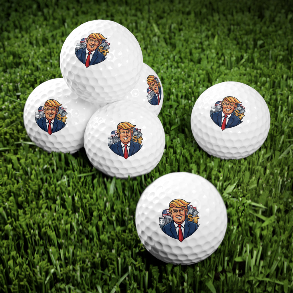 Golf Balls — 6-Pack with Trump Caricature Design