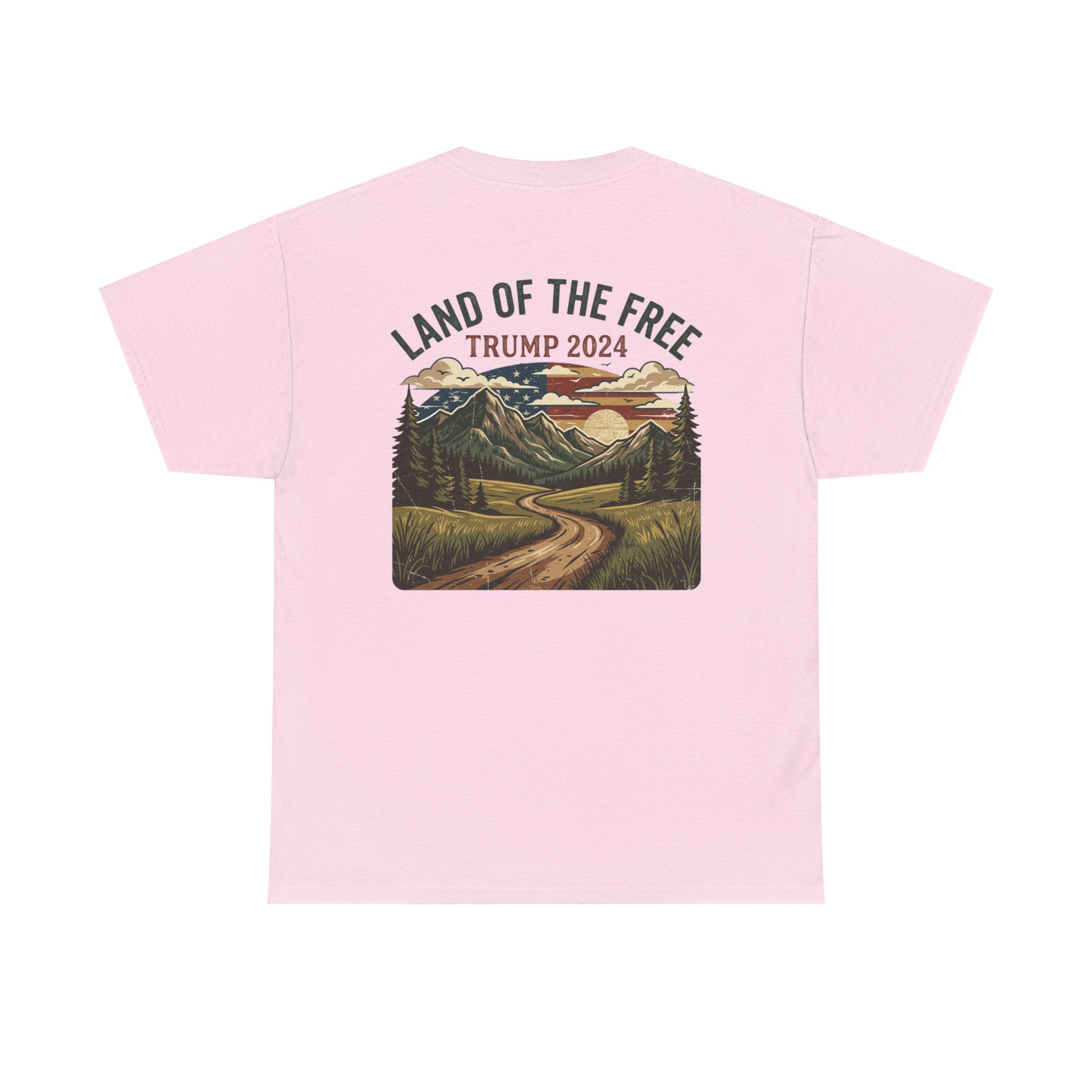Land of the Free Graphic Tee – Vintage Mountain Campaign Design