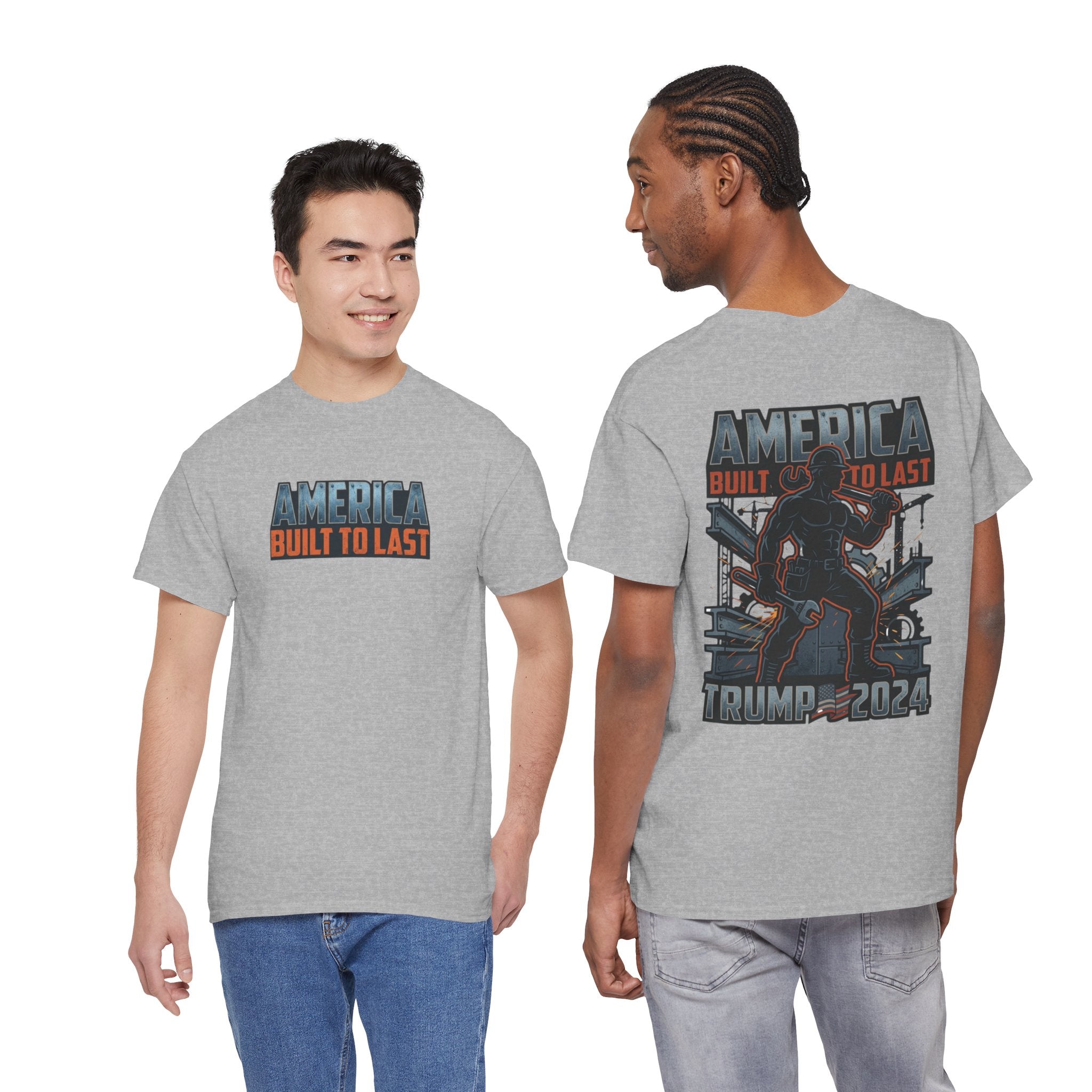 America Built to Last Tee — Trump 2024 Patriotic Graphic T-Shirt