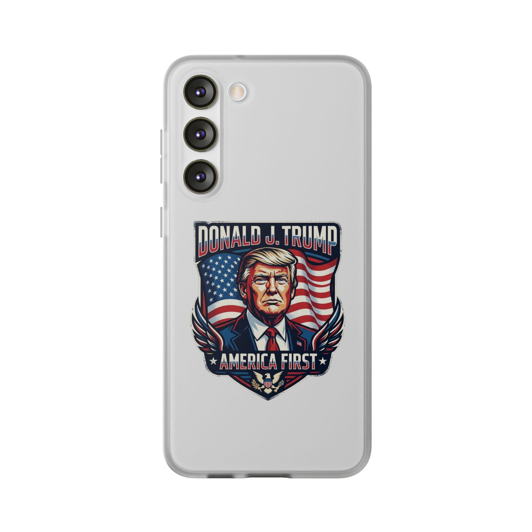Political Phone Case — 'America First' Patriotic Shield Design