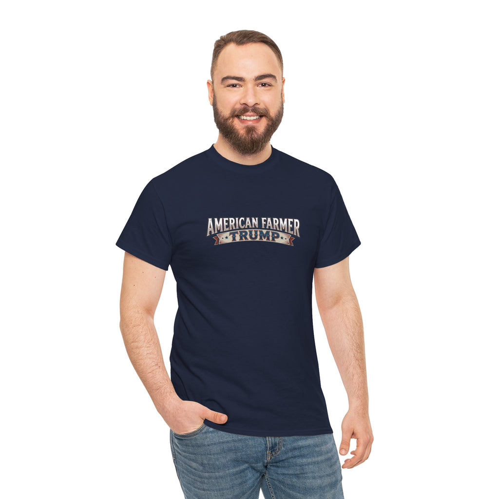 American Farmer Trump T-Shirt – Patriotic Tractor Graphic Tee