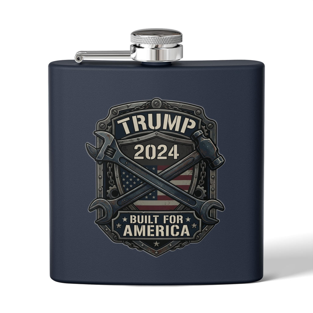 2024 Patriotic Campaign Flask — "Built For America" Stainless Steel 6oz