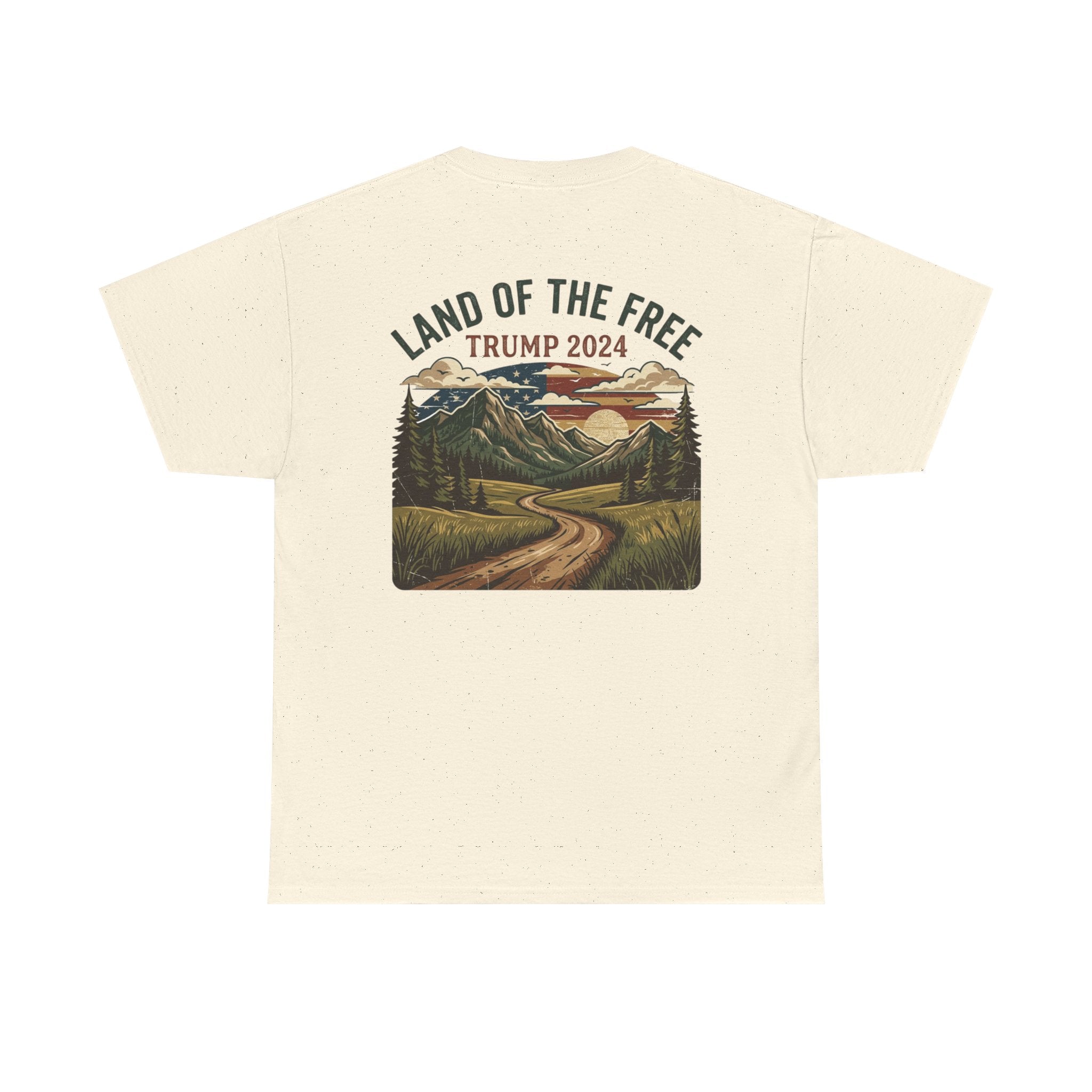 Land of the Free Graphic Tee – Vintage Mountain Campaign Design
