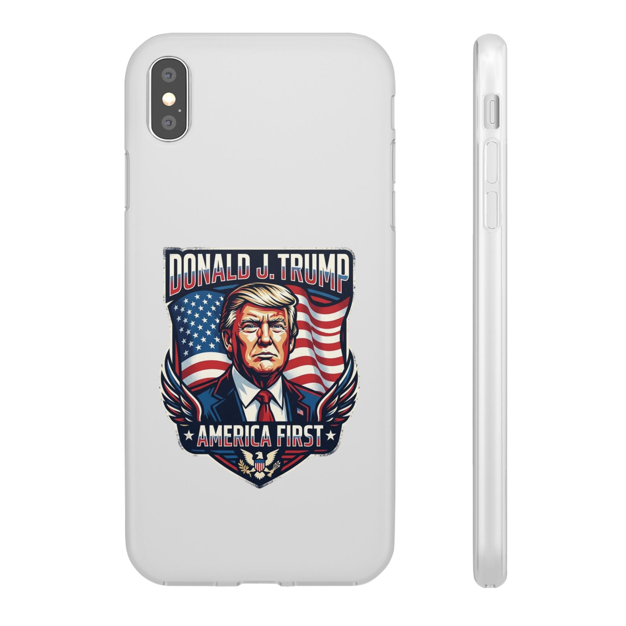 Political Phone Case — 'America First' Patriotic Shield Design