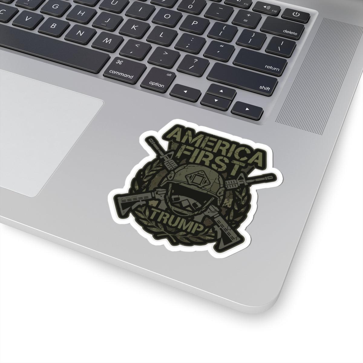 America First Trump Military-Style Kiss-Cut Sticker