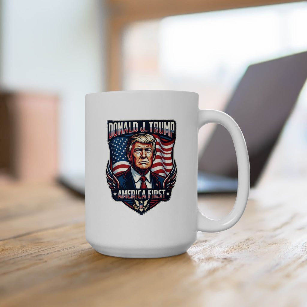 Patriotic Eagle Ceramic Mug – American Flag USA Pride Coffee Cup (11oz/15oz)