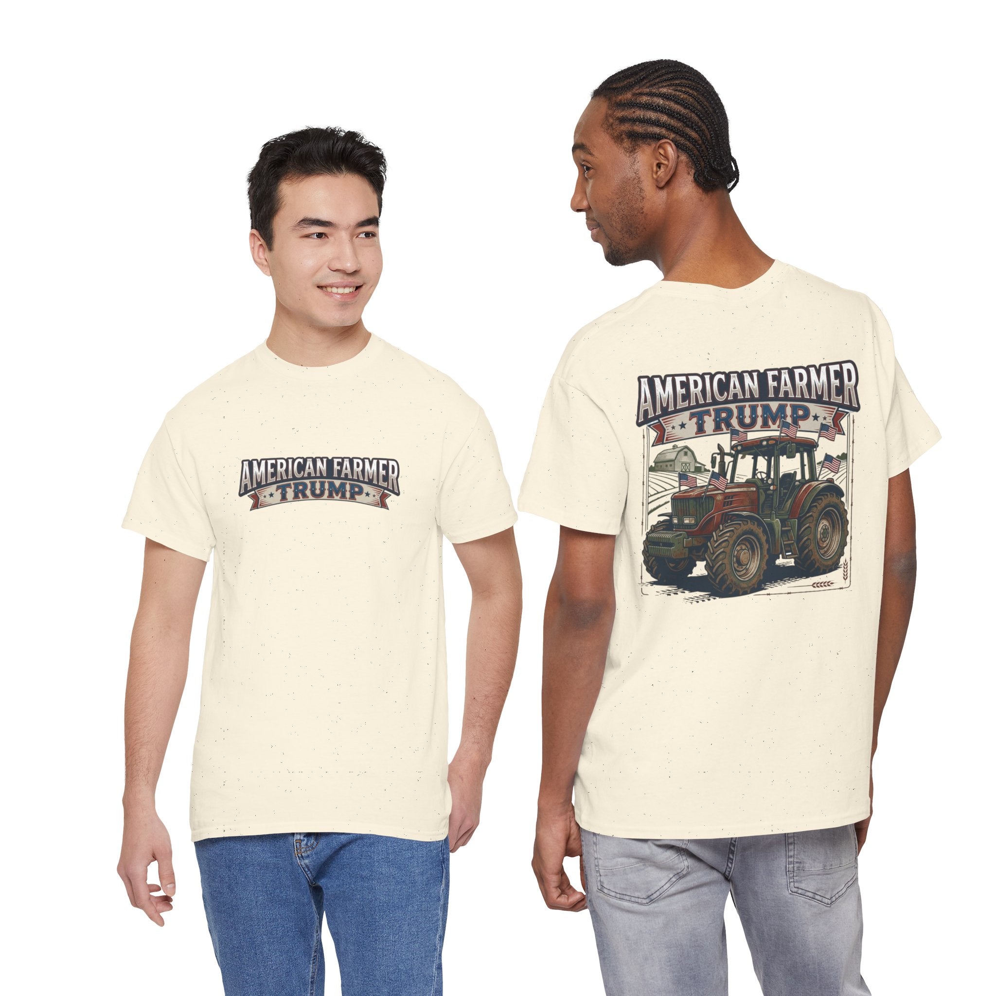 American Farmer Trump T-Shirt – Patriotic Tractor Graphic Tee