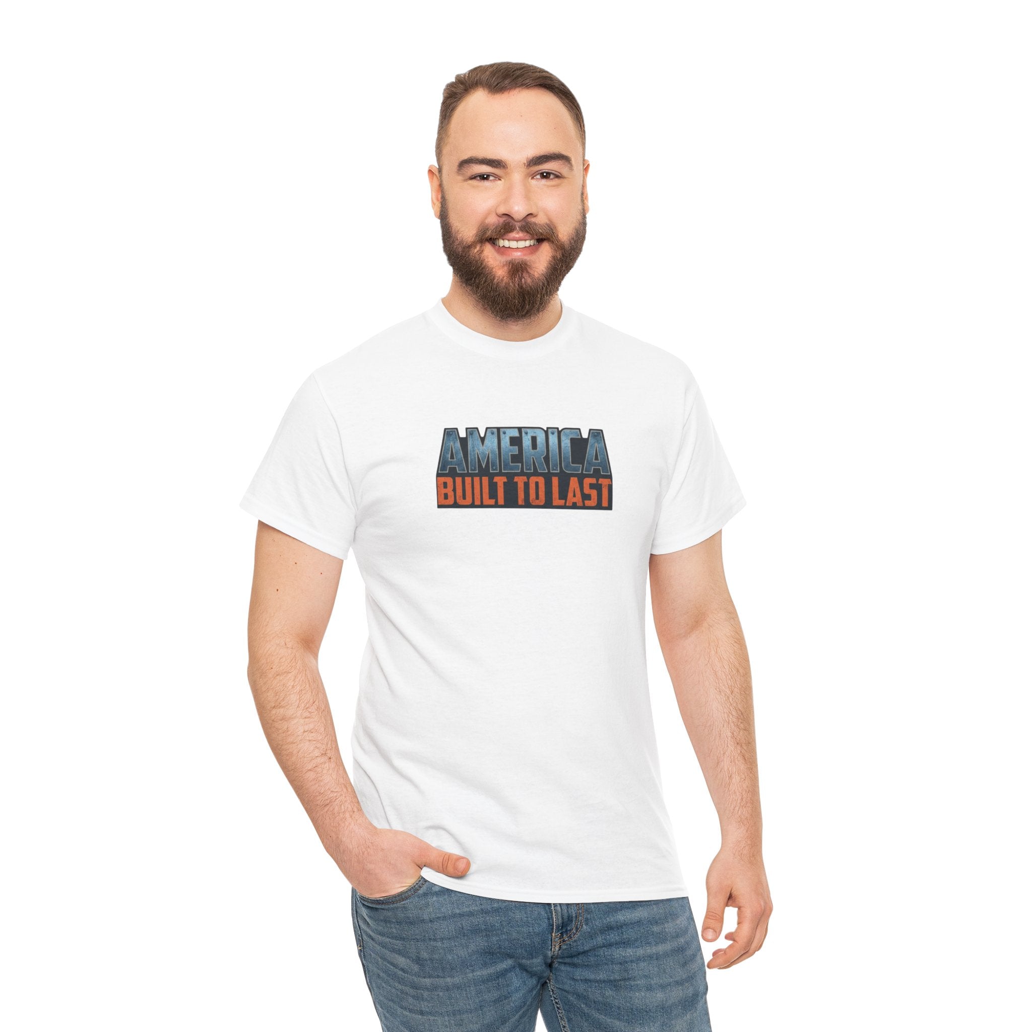 America Built to Last Tee — Trump 2024 Patriotic Graphic T-Shirt