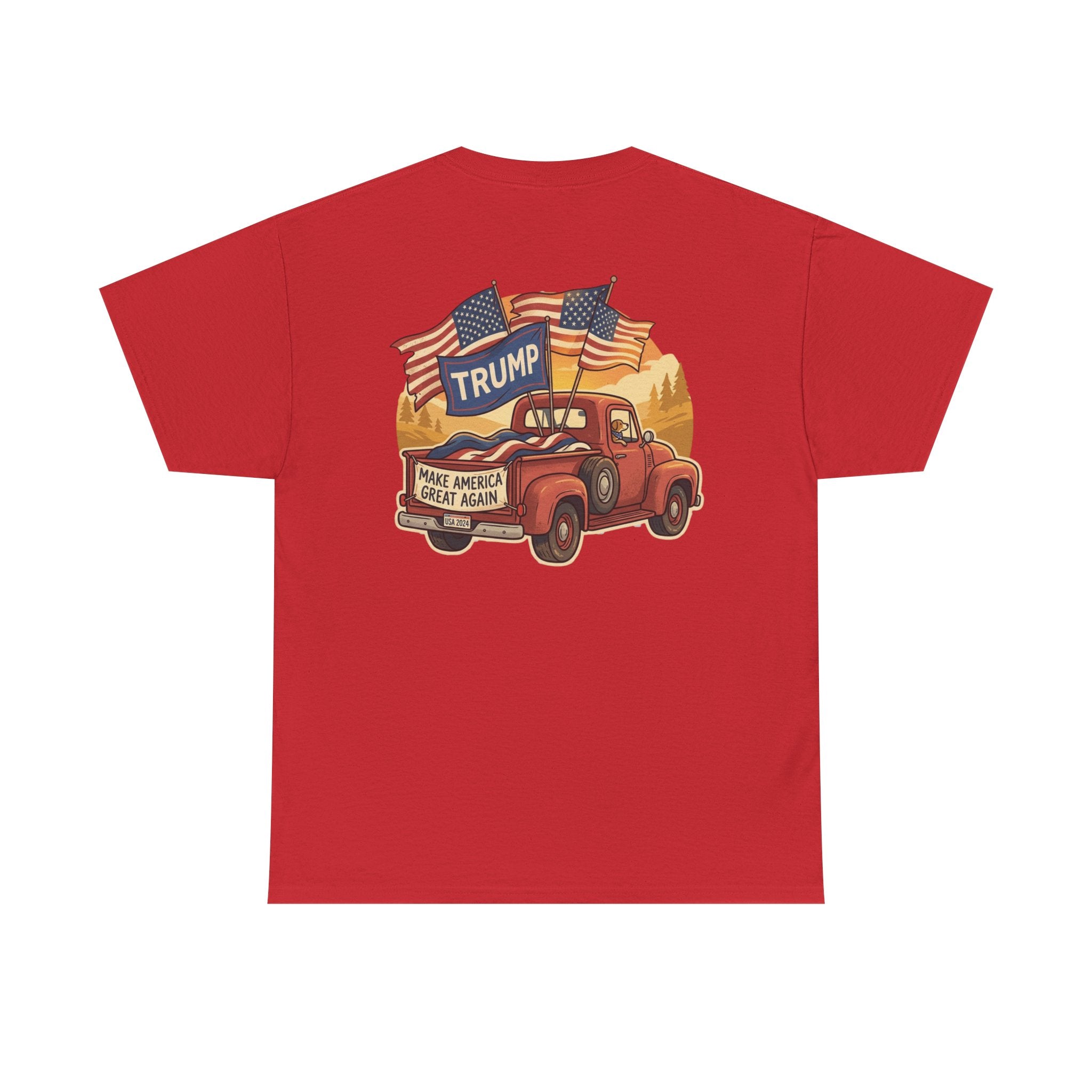 Trump Vintage Truck T-Shirt – Make America Great Again Flag Tee