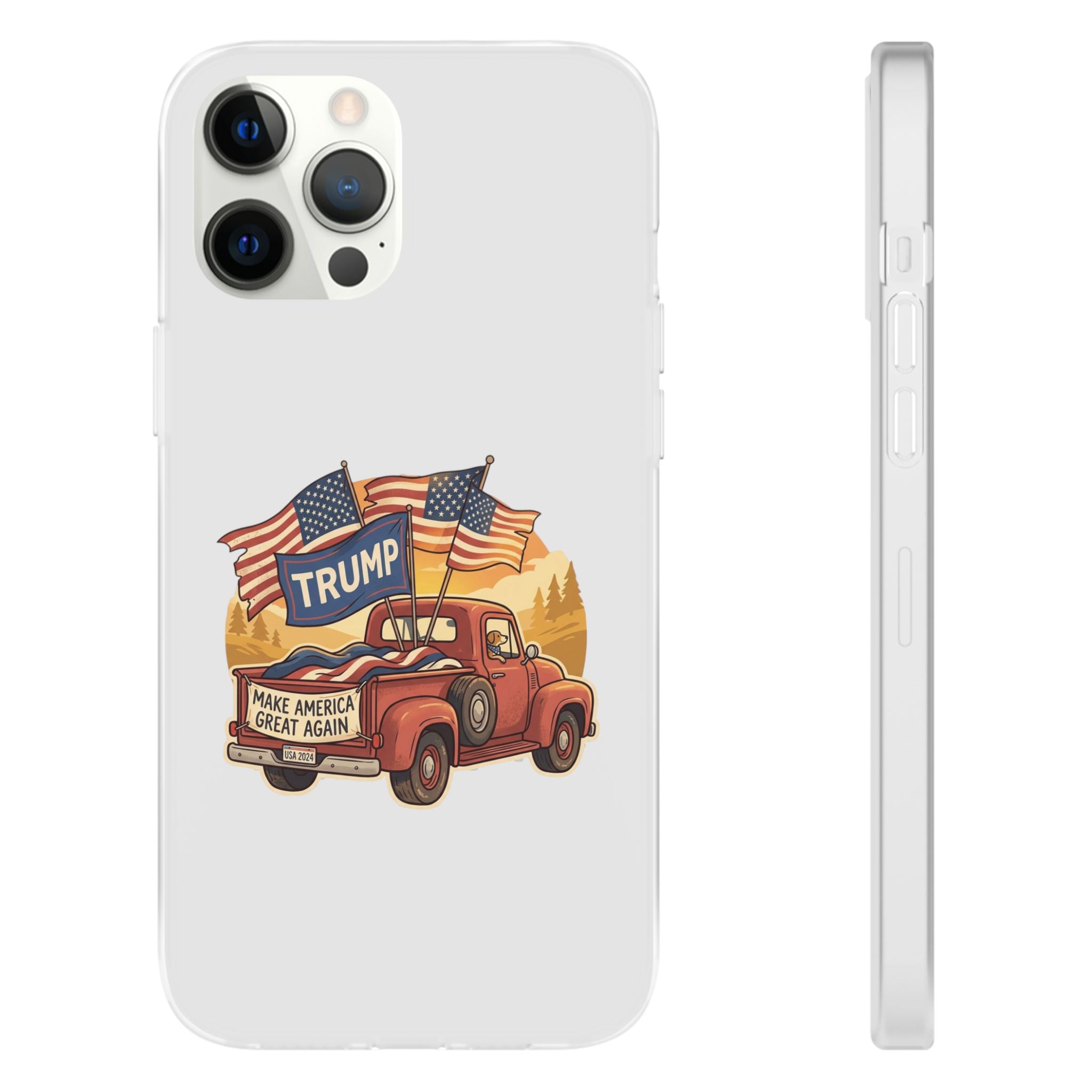 Trump Truck Phone Case — Patriotic MAGA Flag iPhone Case