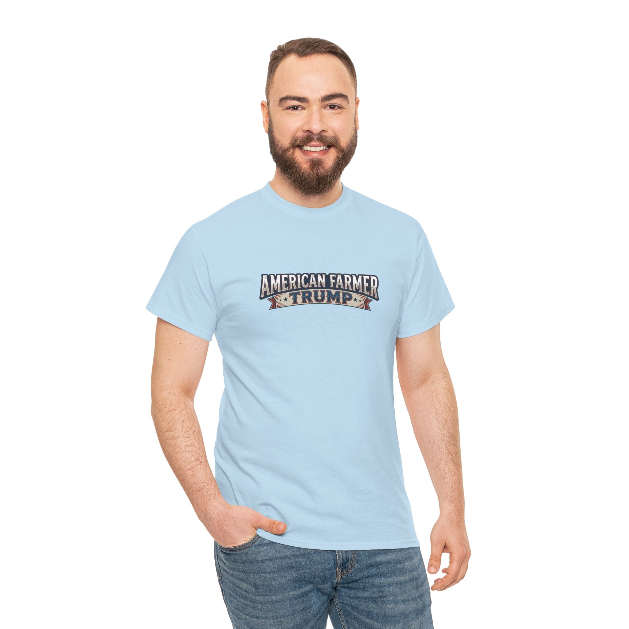 American Farmer Trump T-Shirt – Patriotic Tractor Graphic Tee