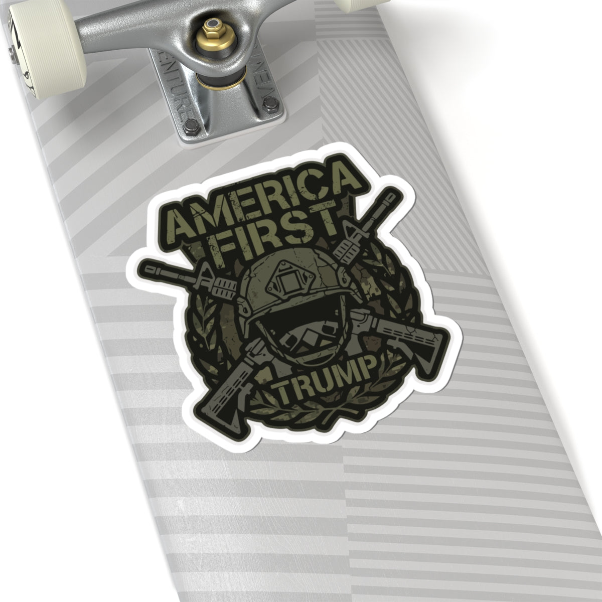 America First Trump Military-Style Kiss-Cut Sticker