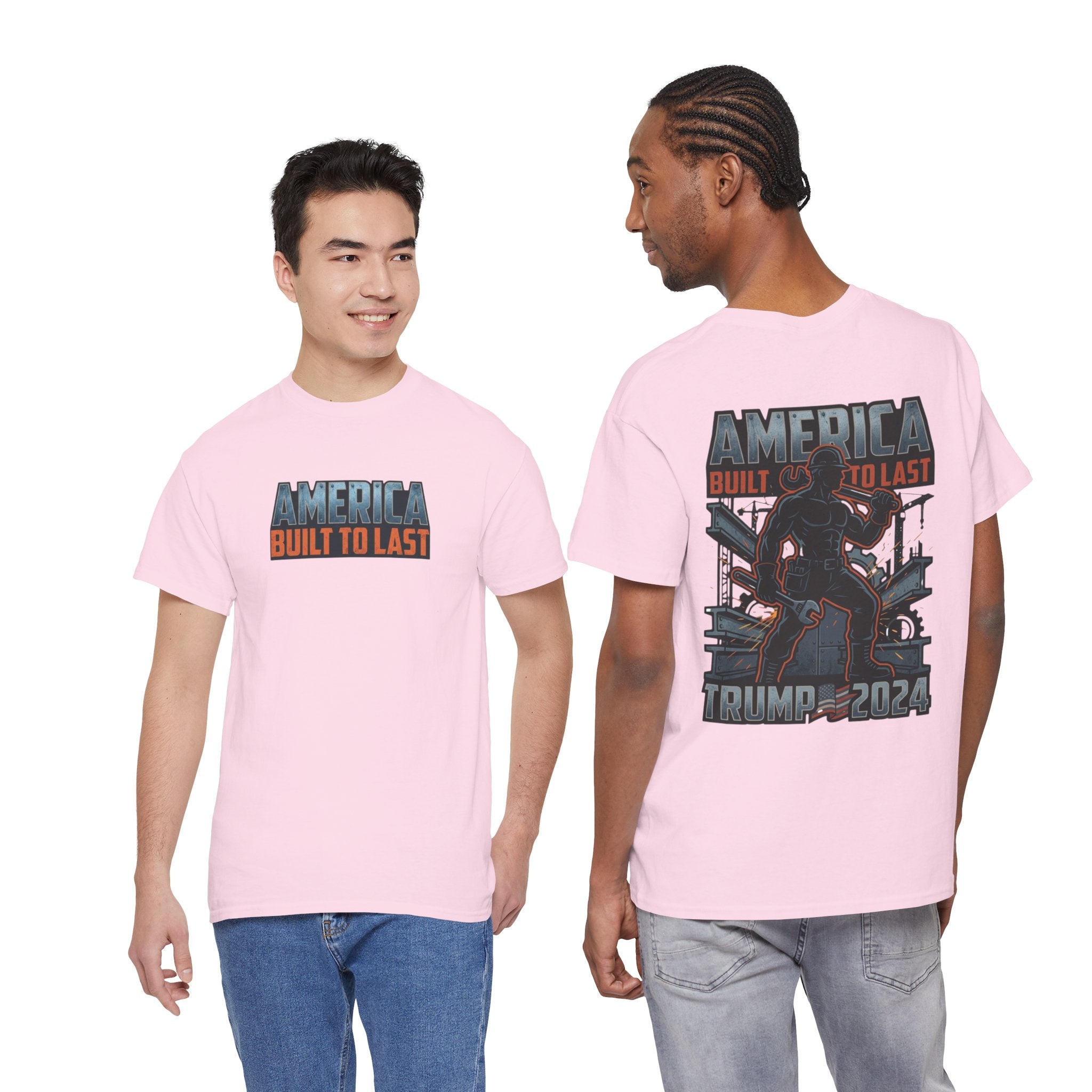 America Built to Last Tee — Trump 2024 Patriotic Graphic T-Shirt