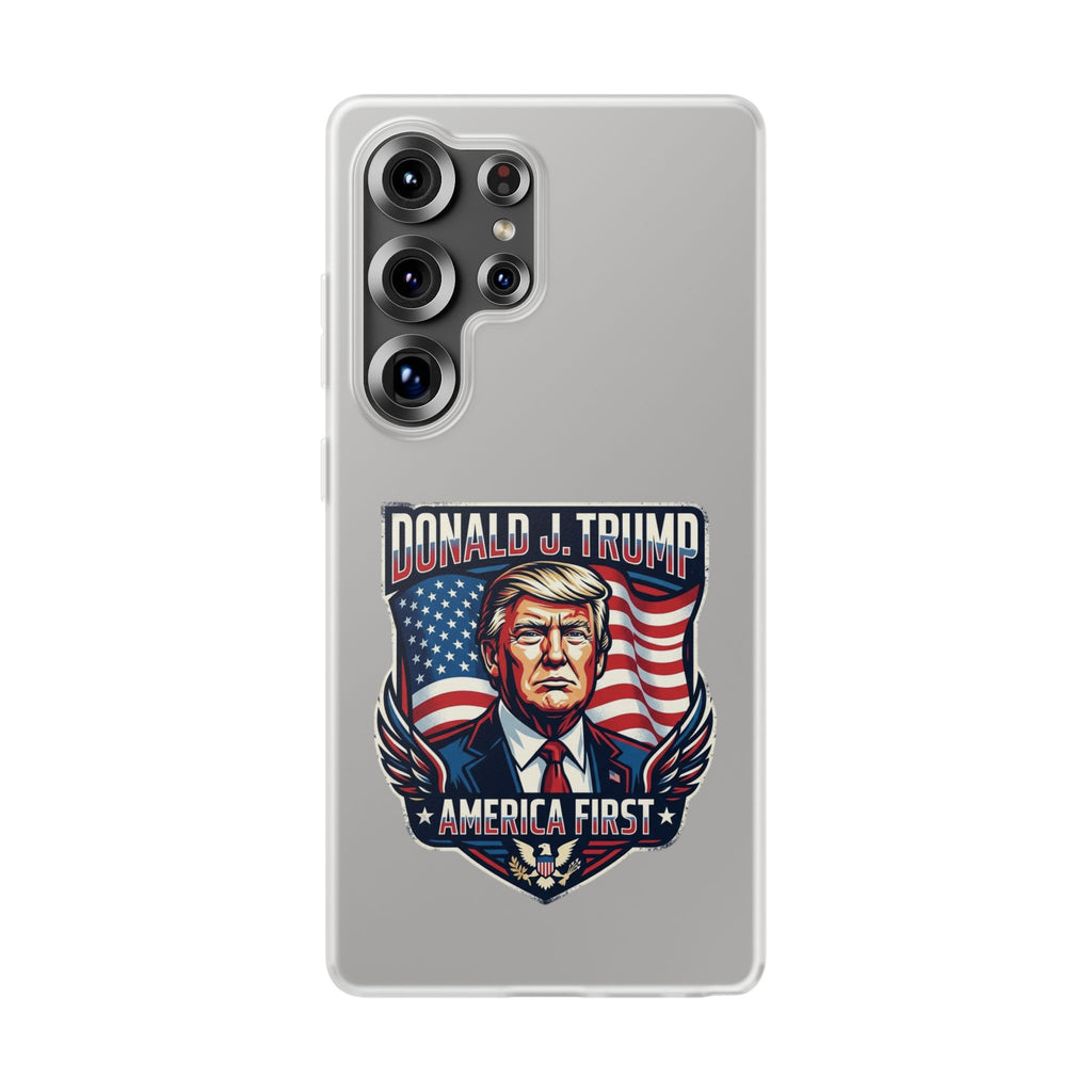 Political Phone Case — 'America First' Patriotic Shield Design