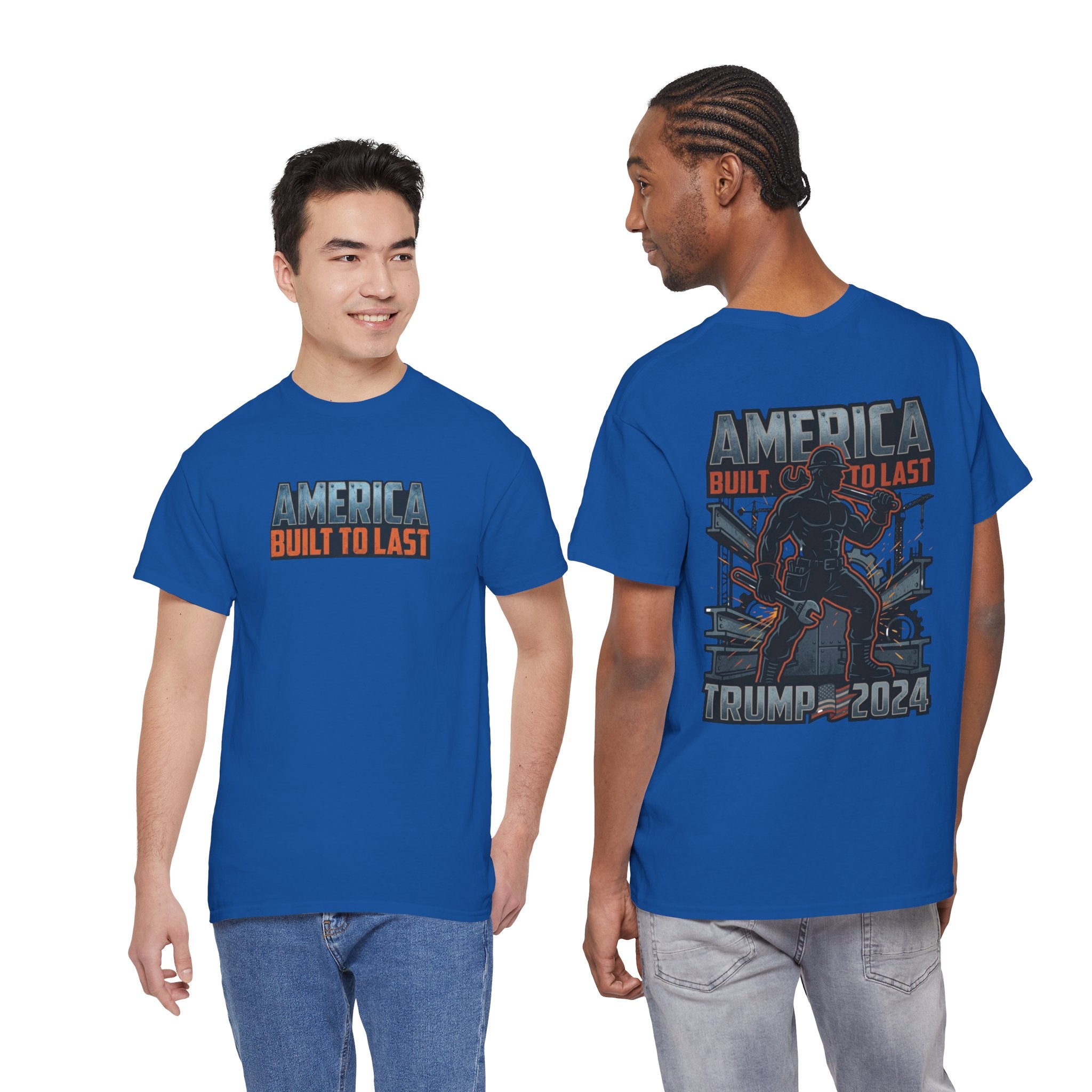 America Built to Last Tee — Trump 2024 Patriotic Graphic T-Shirt