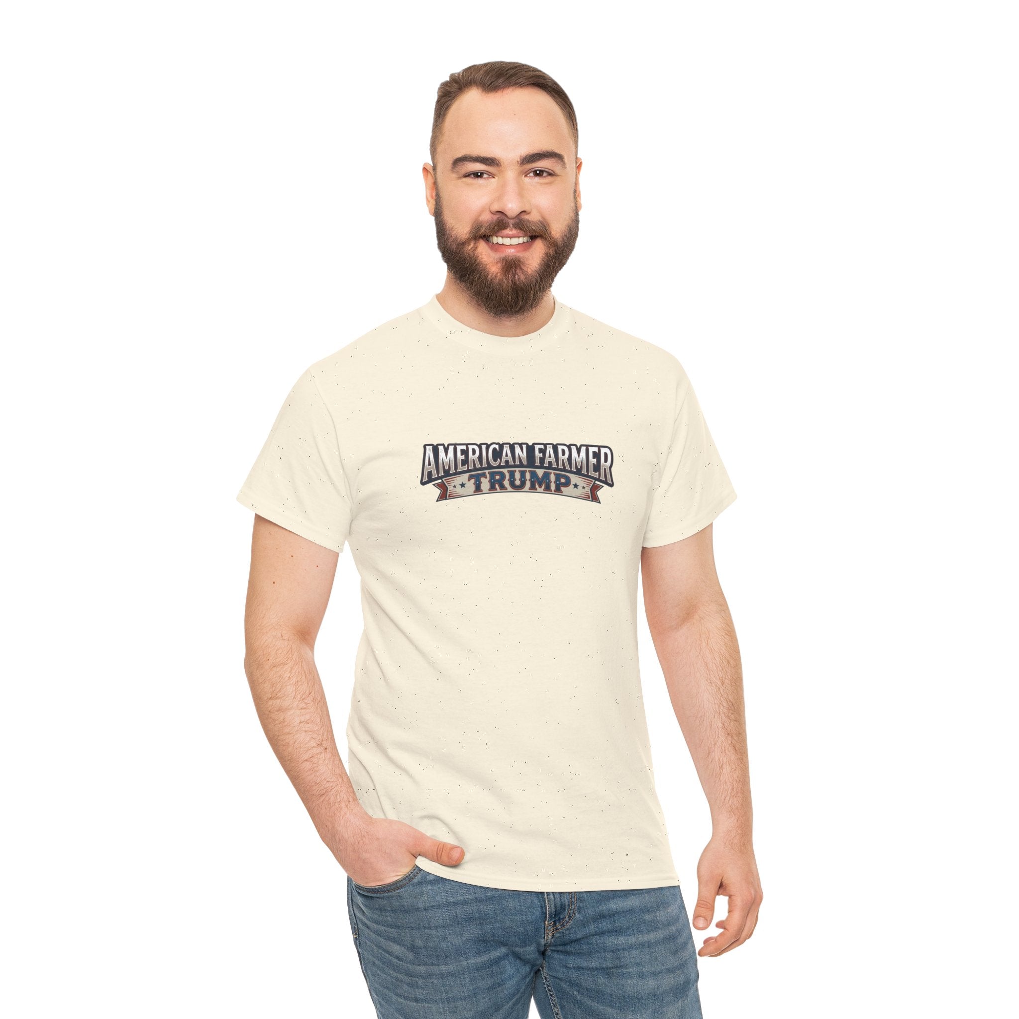 American Farmer Trump T-Shirt – Patriotic Tractor Graphic Tee