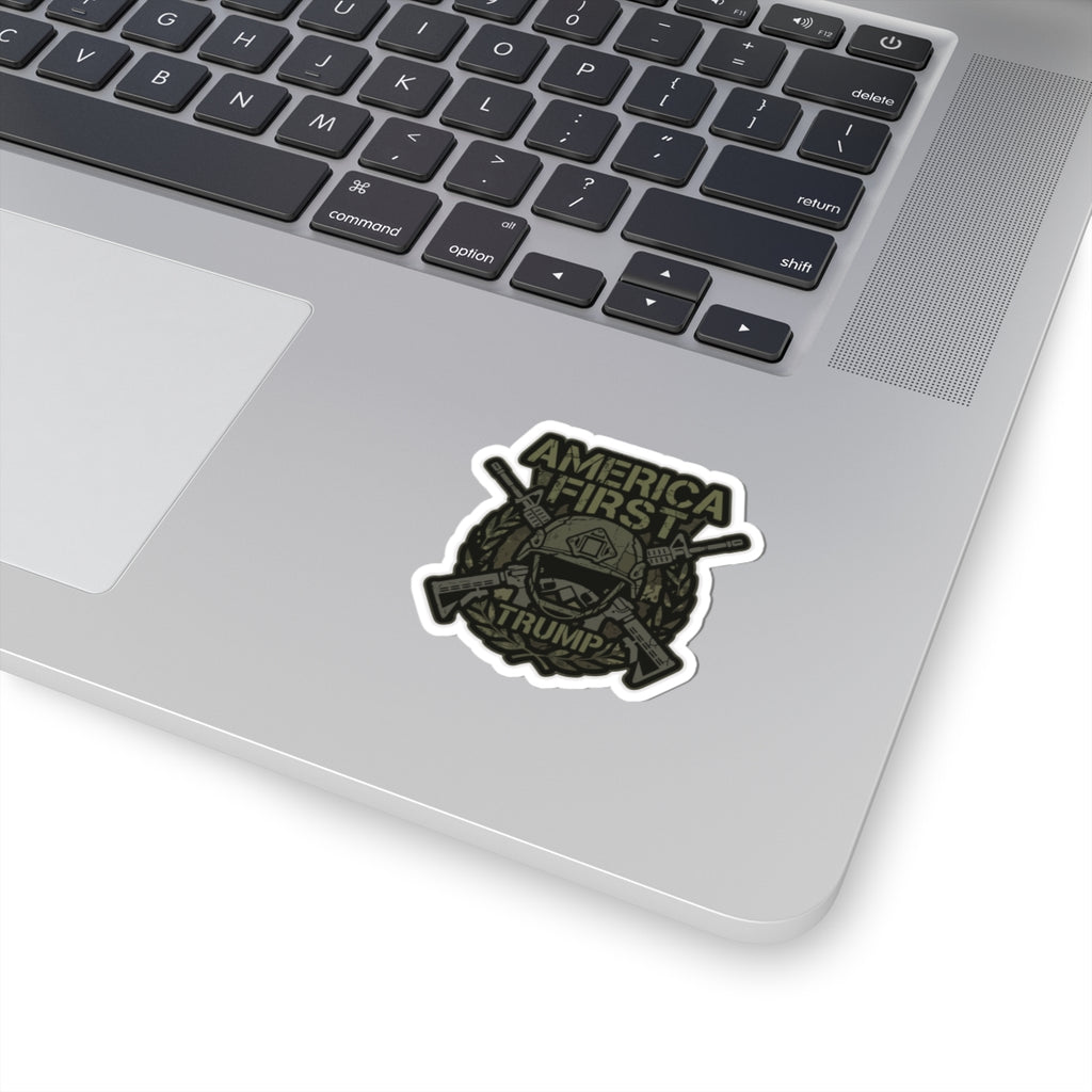 America First Trump Military-Style Kiss-Cut Sticker
