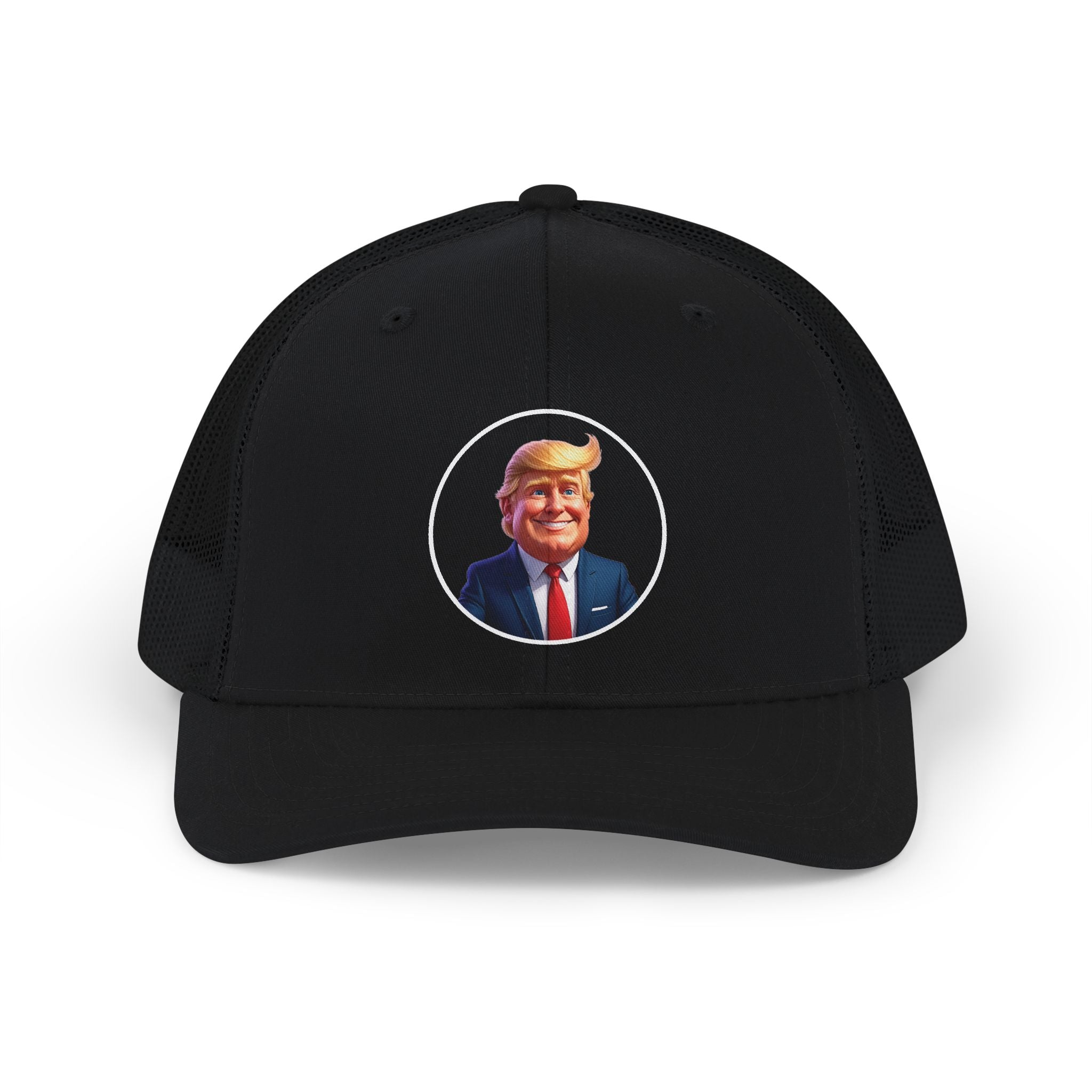 Trucker Cap with Cartoon Politician Portrait