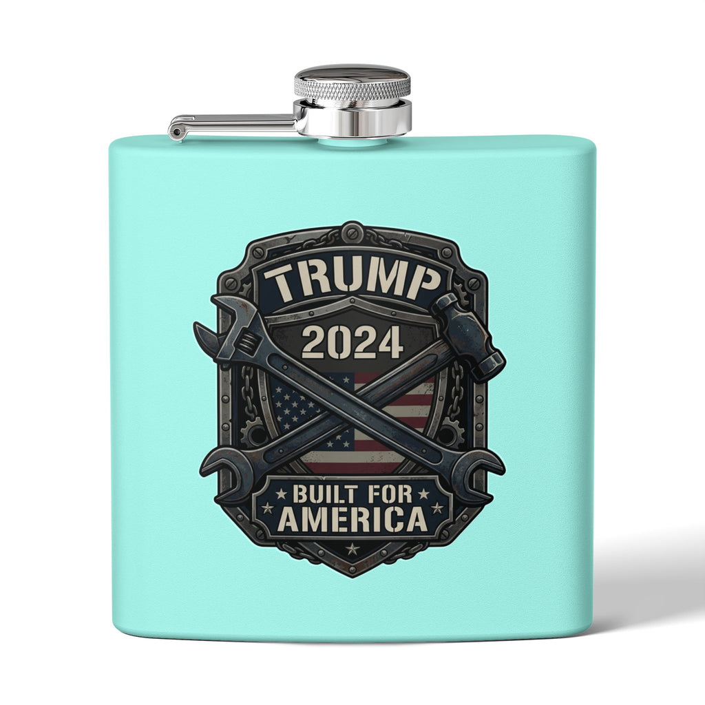 2024 Patriotic Campaign Flask — "Built For America" Stainless Steel 6oz
