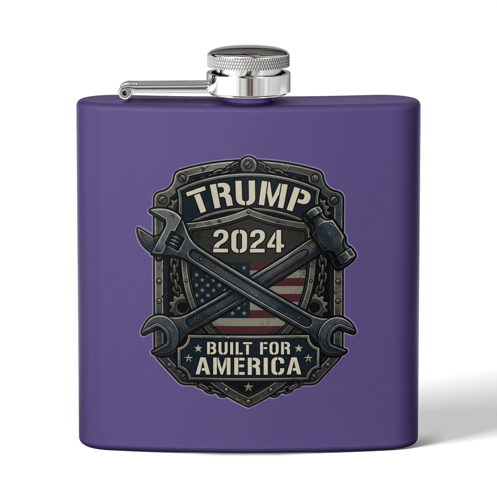 2024 Patriotic Campaign Flask — "Built For America" Stainless Steel 6oz