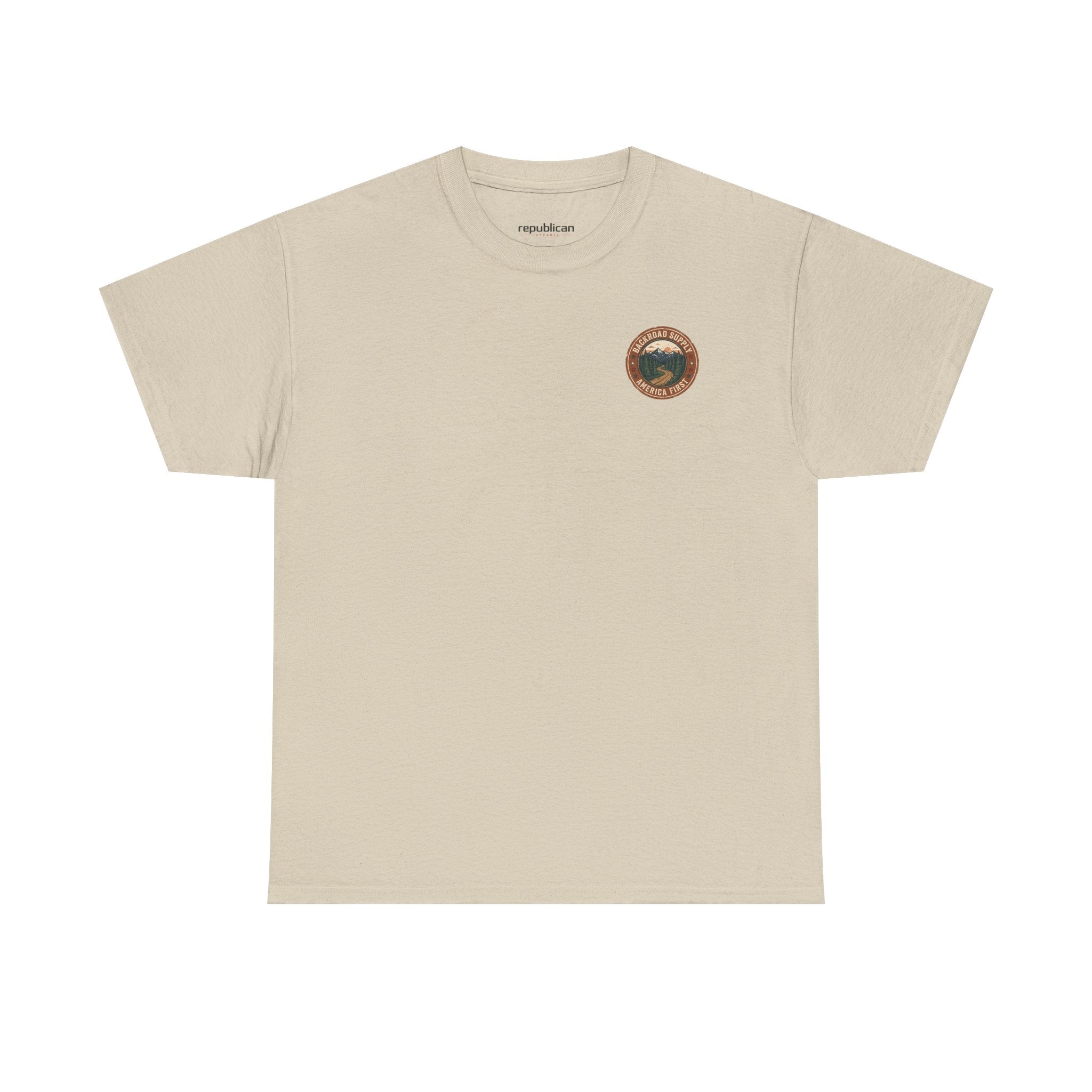 Backroad Supply 'America First' Graphic Tee — Vintage Mountain Road T-Shirt