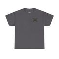 America First Graphic Tee — Patriotic Flag & Crossed Rifles Design