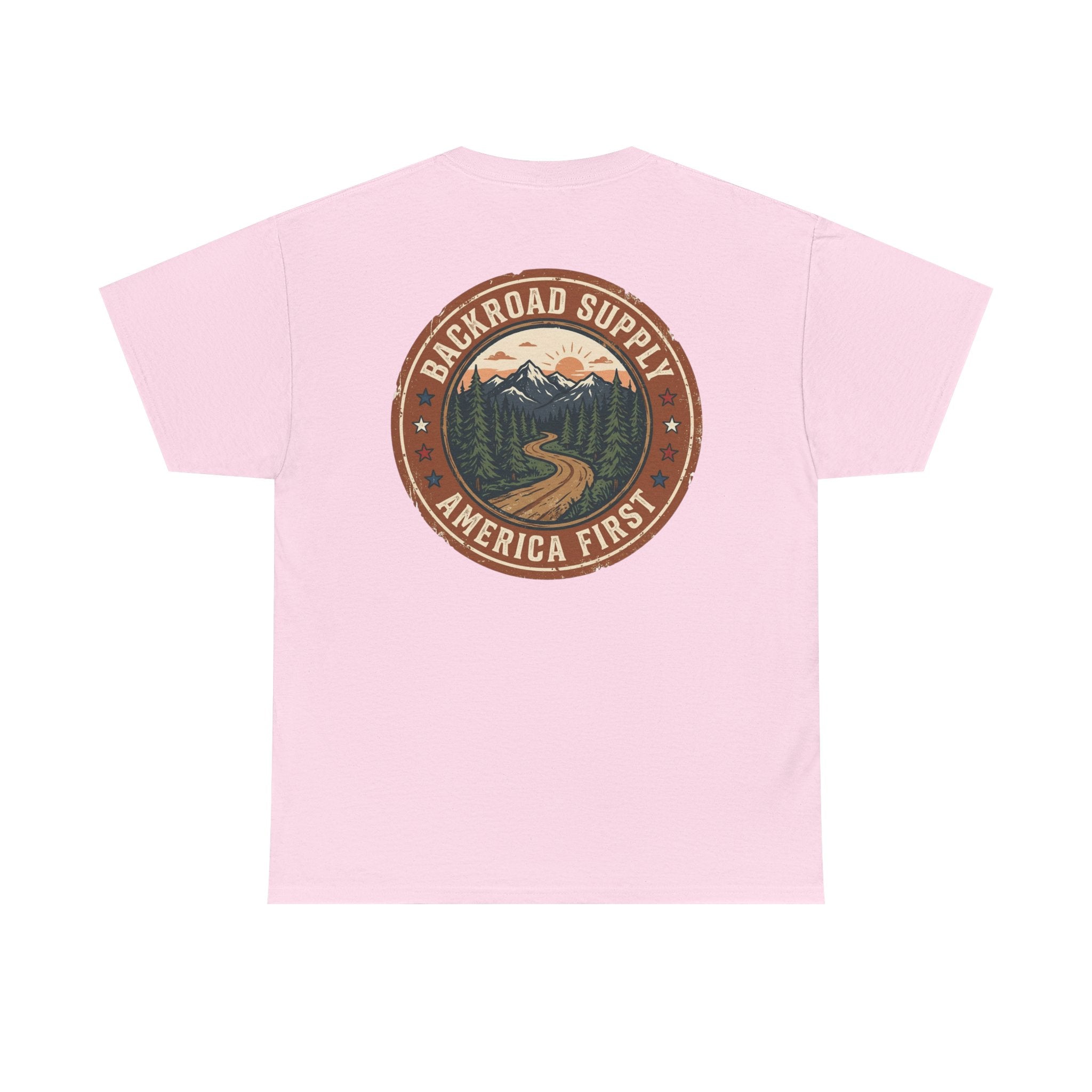 Backroad Supply 'America First' Graphic Tee — Vintage Mountain Road T-Shirt