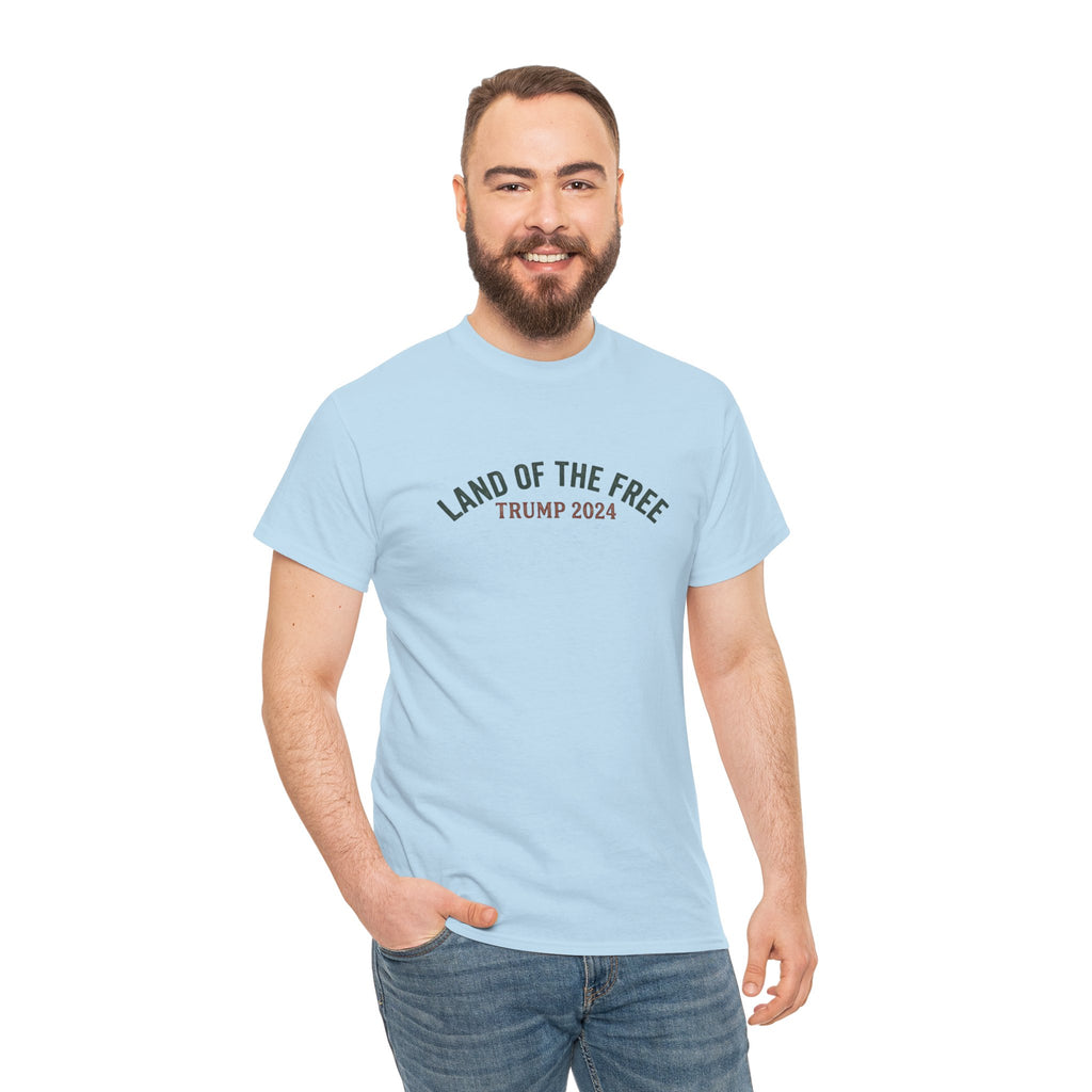 Land of the Free Graphic Tee – Vintage Mountain Campaign Design