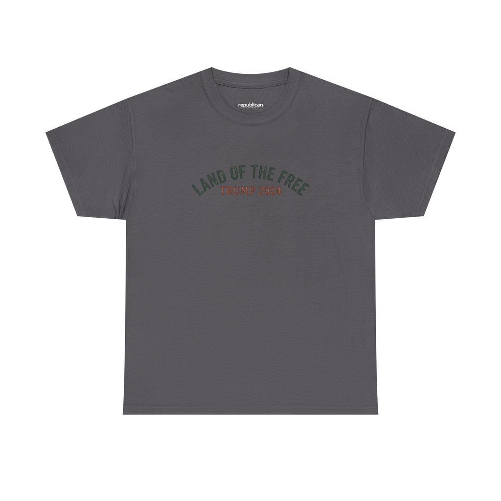 Land of the Free Graphic Tee – Vintage Mountain Campaign Design