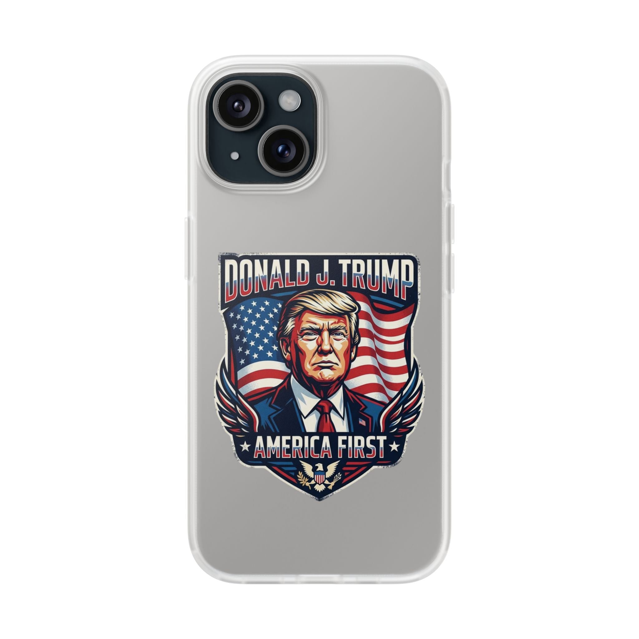 Political Phone Case — 'America First' Patriotic Shield Design