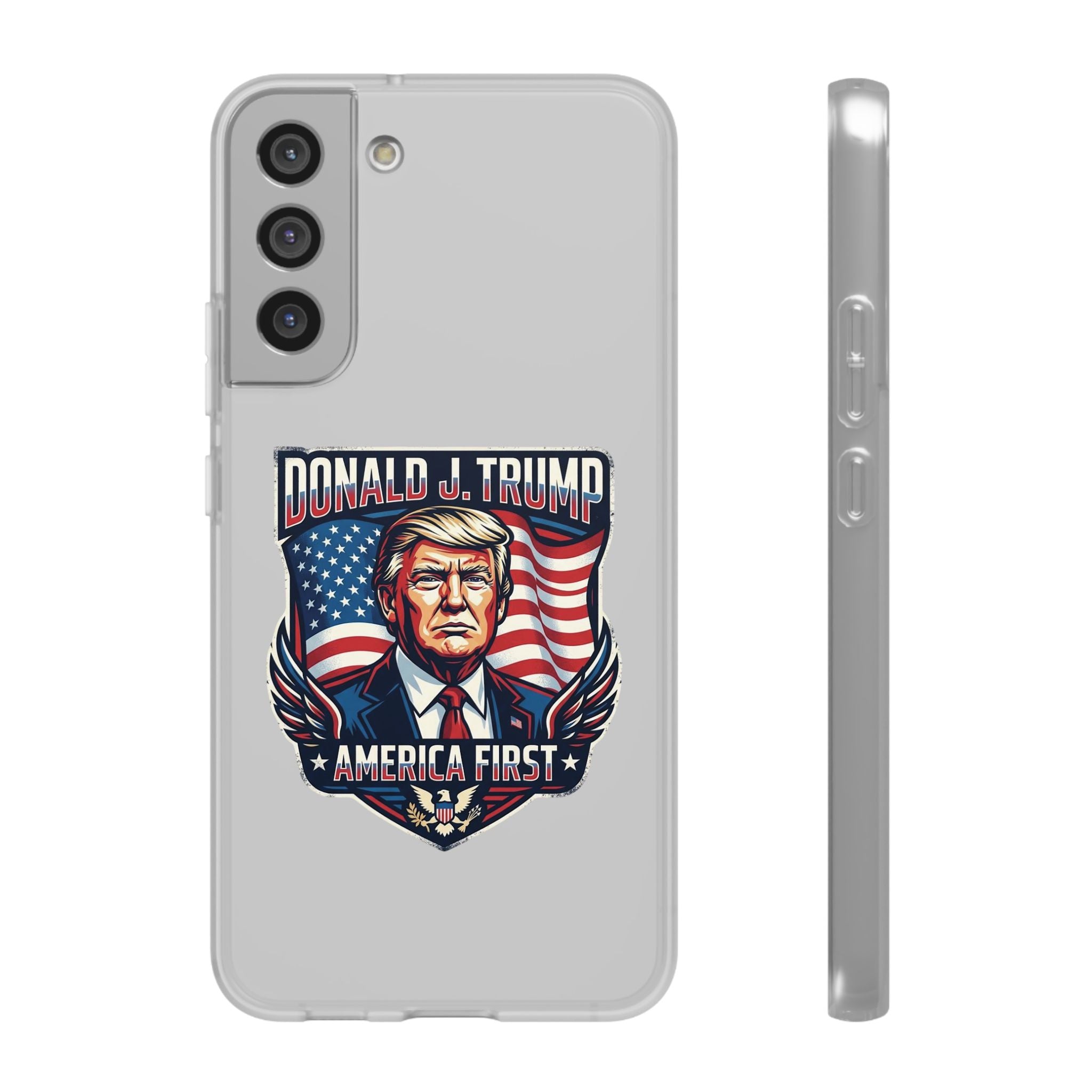 Political Phone Case — 'America First' Patriotic Shield Design
