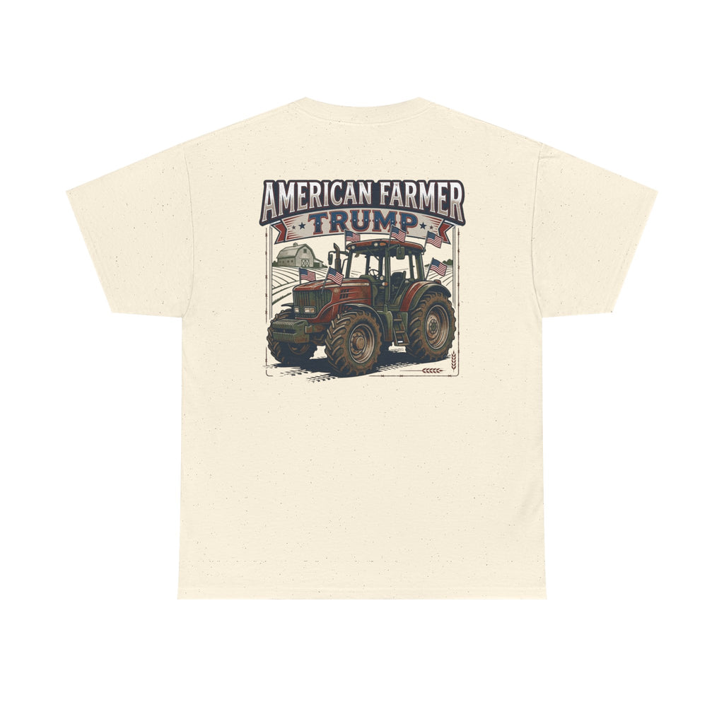 American Farmer Trump T-Shirt – Patriotic Tractor Graphic Tee