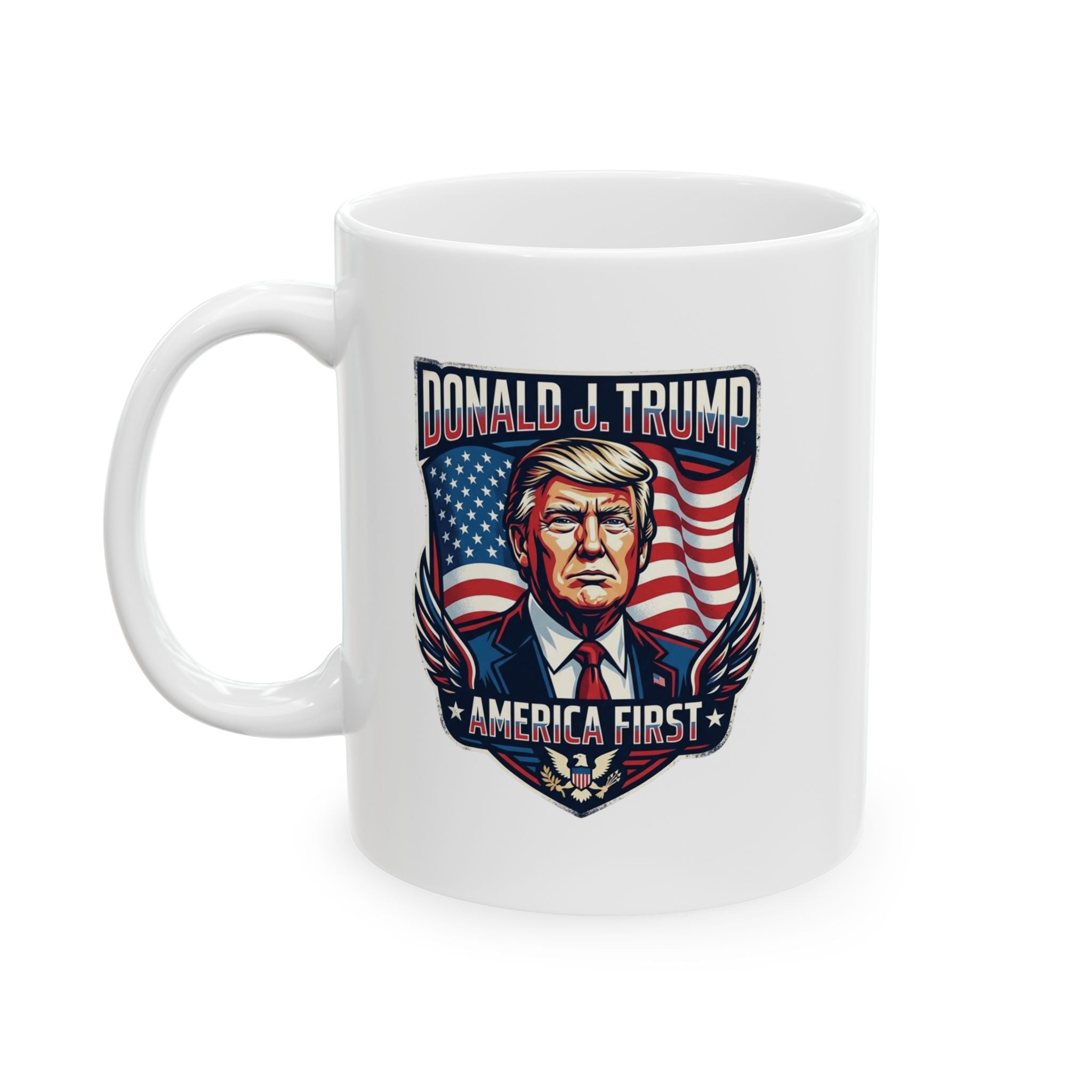Patriotic Eagle Ceramic Mug – American Flag USA Pride Coffee Cup (11oz/15oz)