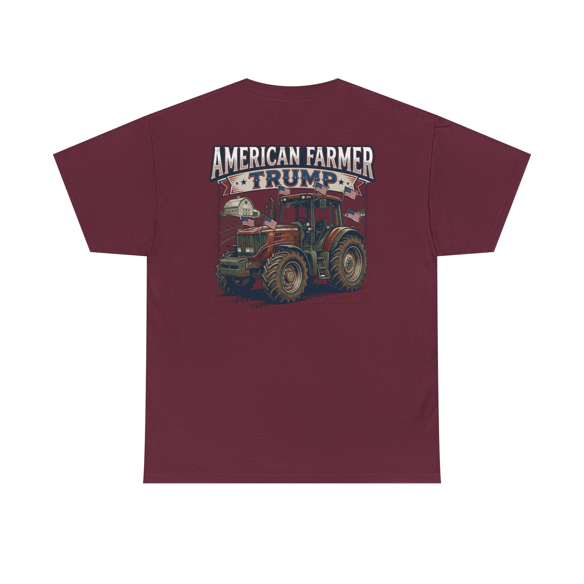 American Farmer Trump T-Shirt – Patriotic Tractor Graphic Tee