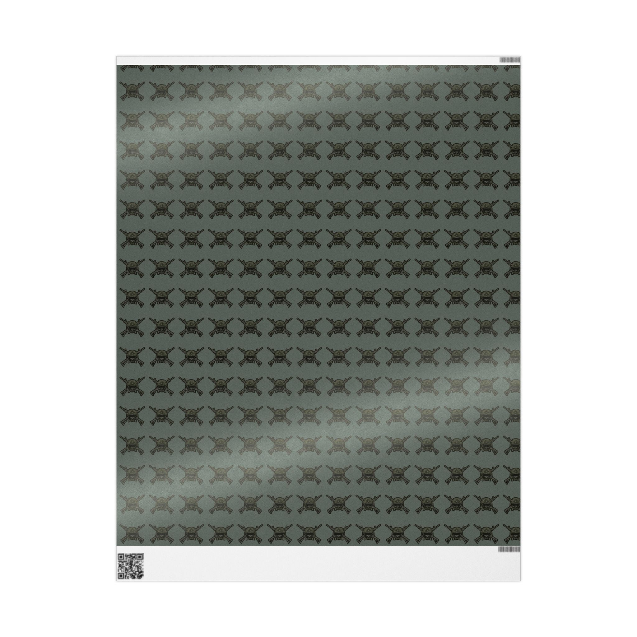 Wrapping Paper - Olive Green Viking Helmet Pattern Gift Wrap