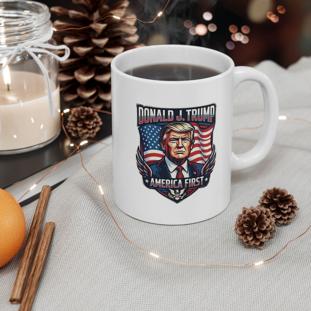 Patriotic Eagle Ceramic Mug – American Flag USA Pride Coffee Cup (11oz/15oz)