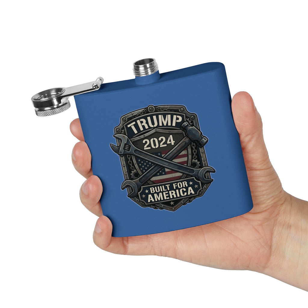 2024 Patriotic Campaign Flask — "Built For America" Stainless Steel 6oz