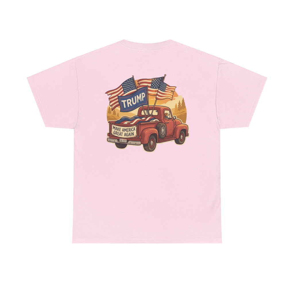 Trump Vintage Truck T-Shirt – Make America Great Again Flag Tee