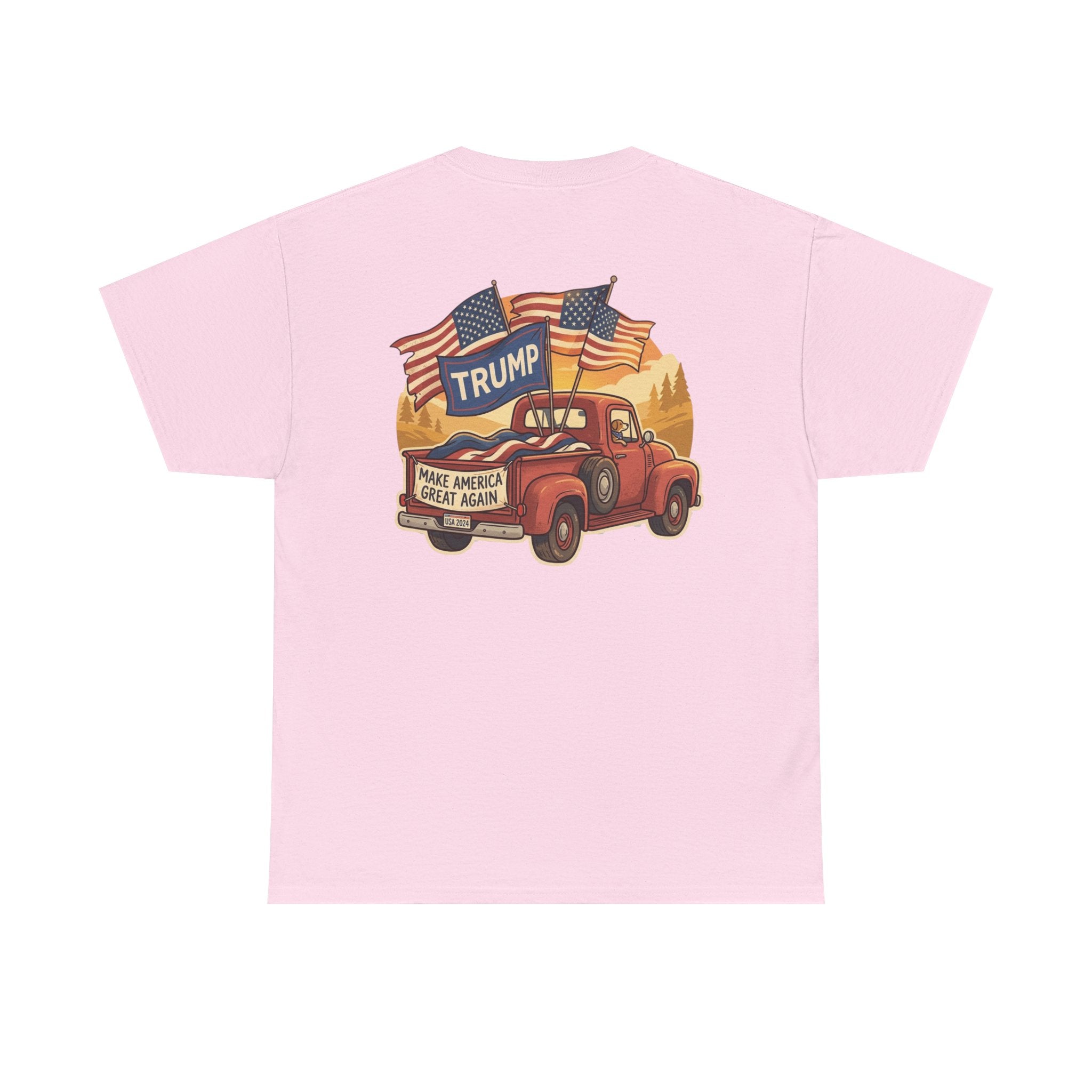 Trump Vintage Truck T-Shirt – Make America Great Again Flag Tee