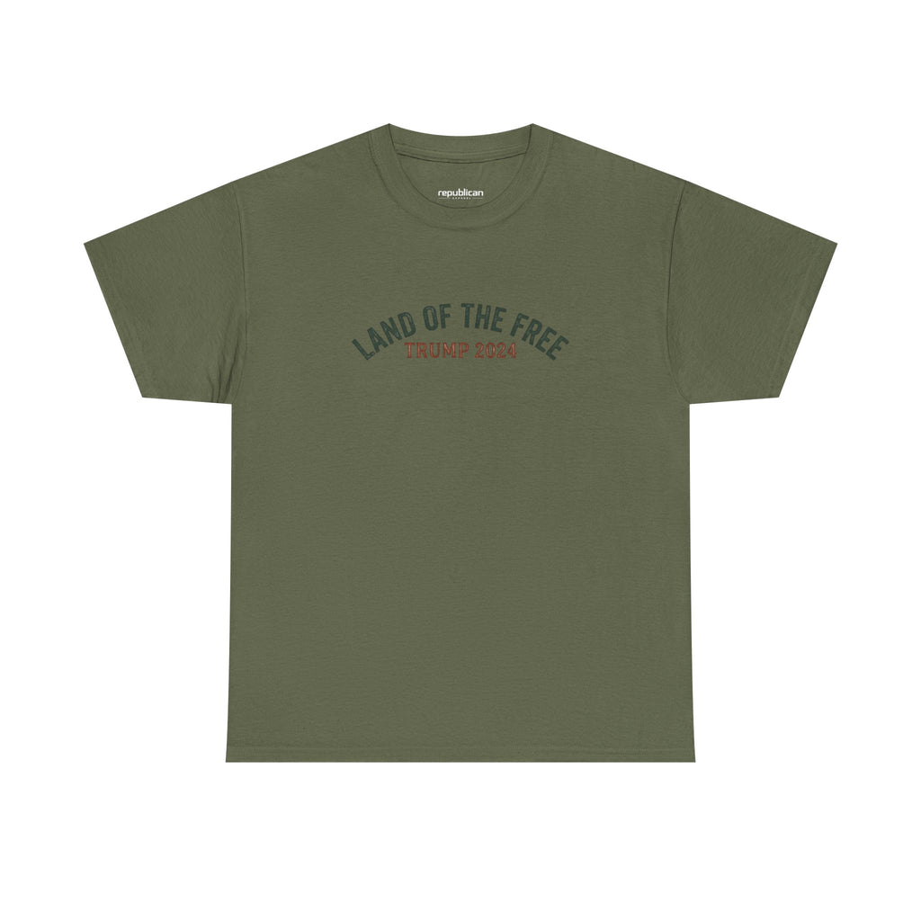 Land of the Free Graphic Tee – Vintage Mountain Campaign Design