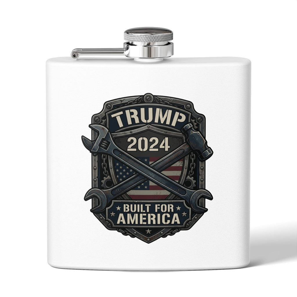 2024 Patriotic Campaign Flask — "Built For America" Stainless Steel 6oz