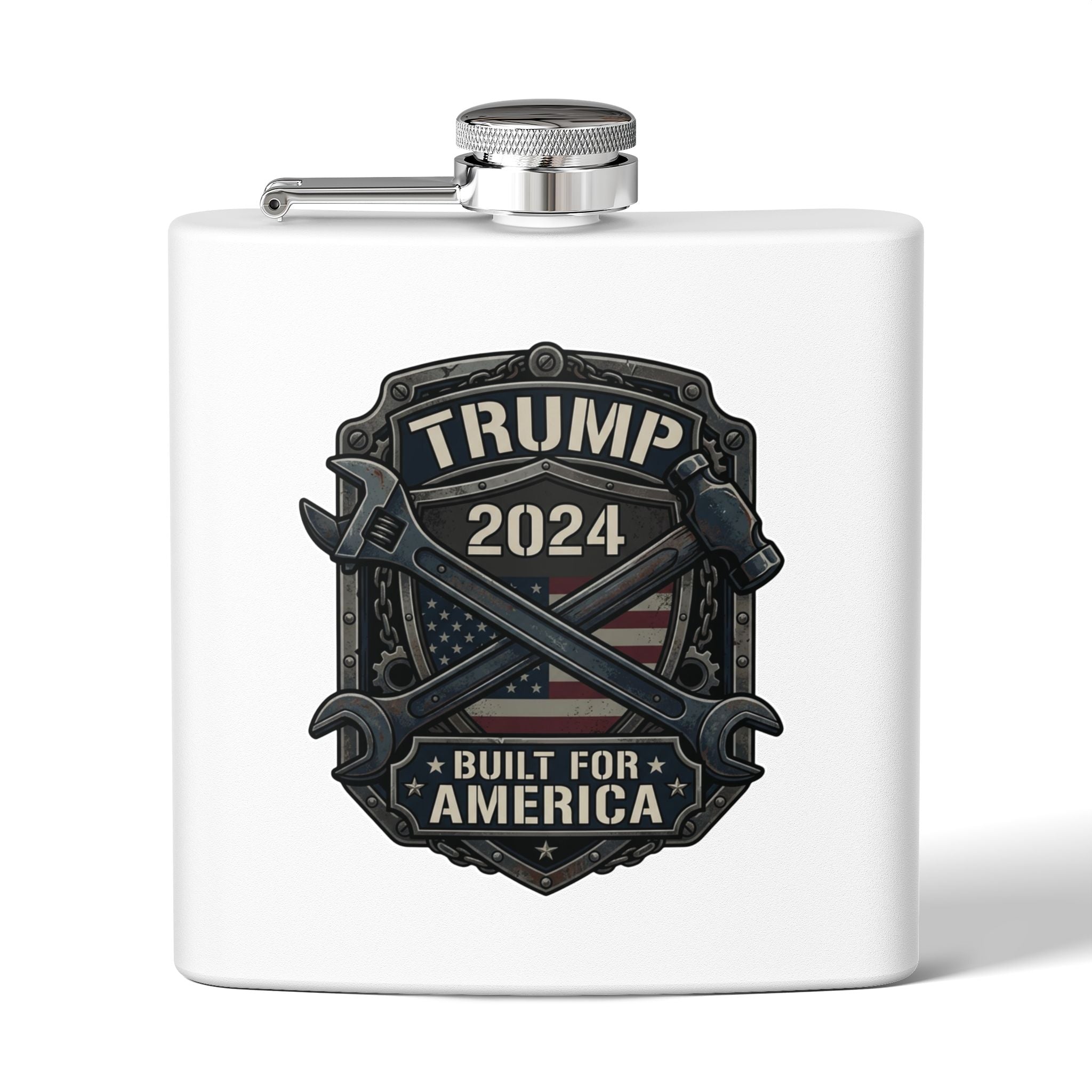 2024 Patriotic Campaign Flask — "Built For America" Stainless Steel 6oz