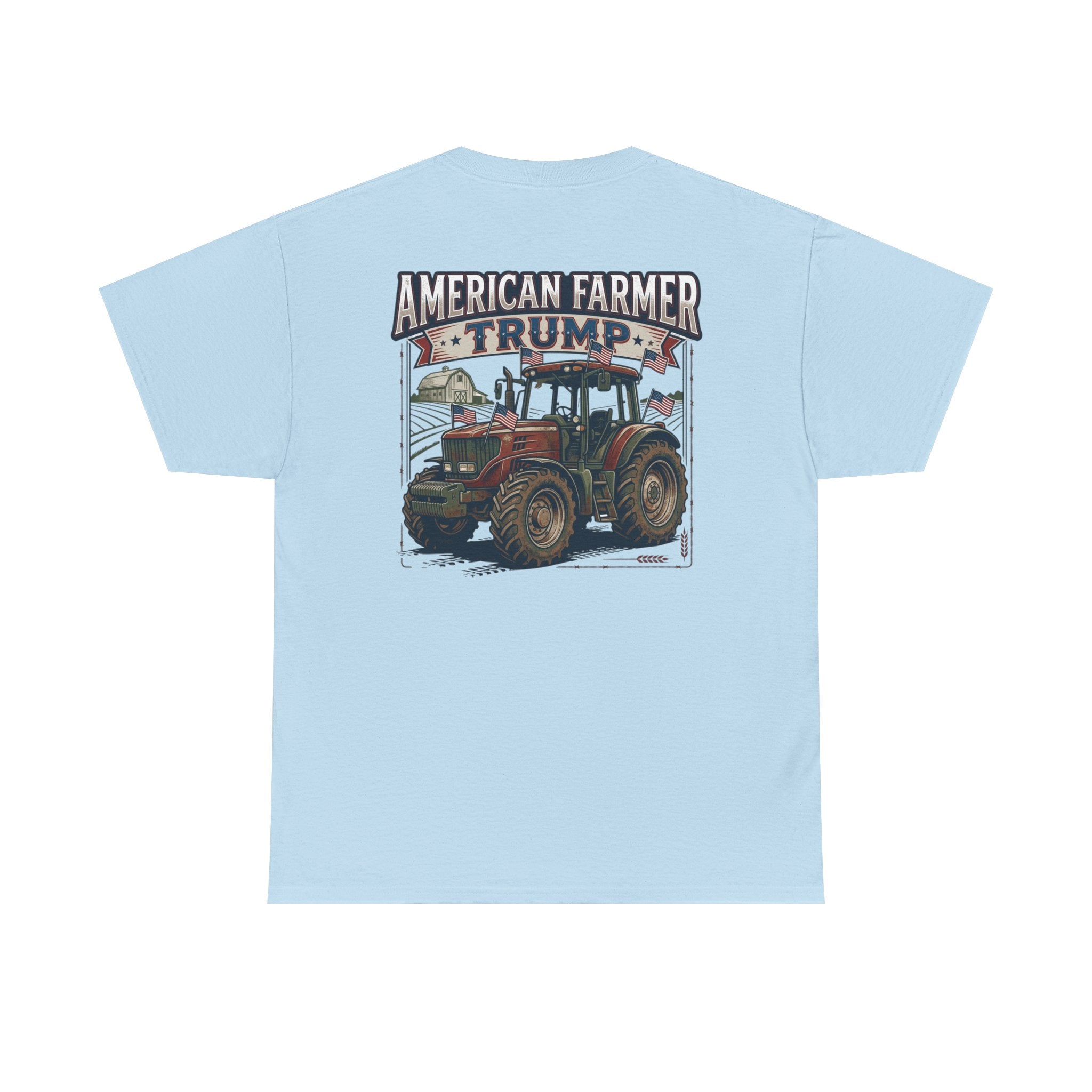 American Farmer Trump T-Shirt – Patriotic Tractor Graphic Tee