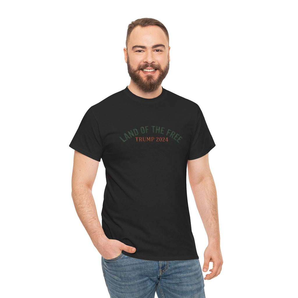 Land of the Free Graphic Tee – Vintage Mountain Campaign Design