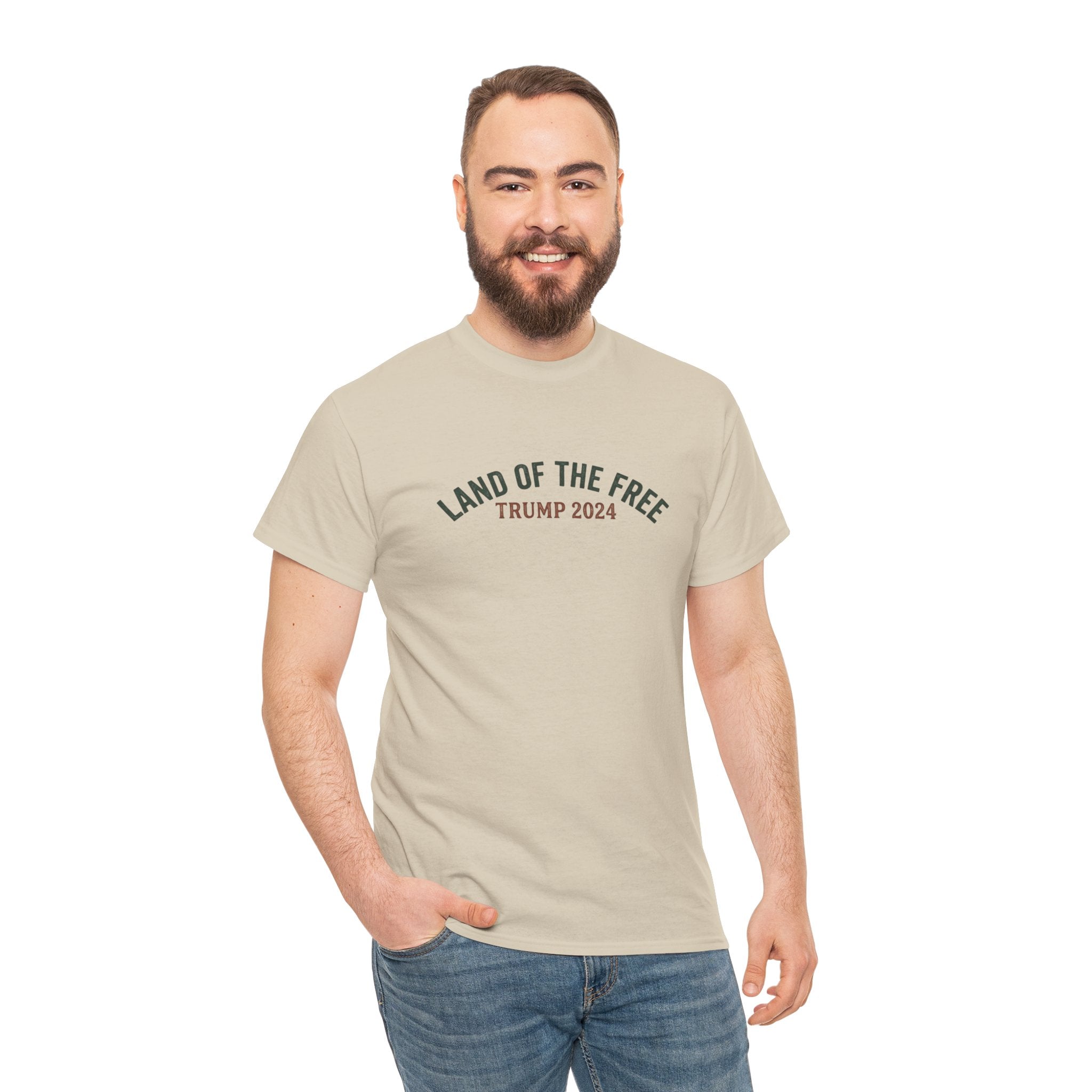 Land of the Free Graphic Tee – Vintage Mountain Campaign Design
