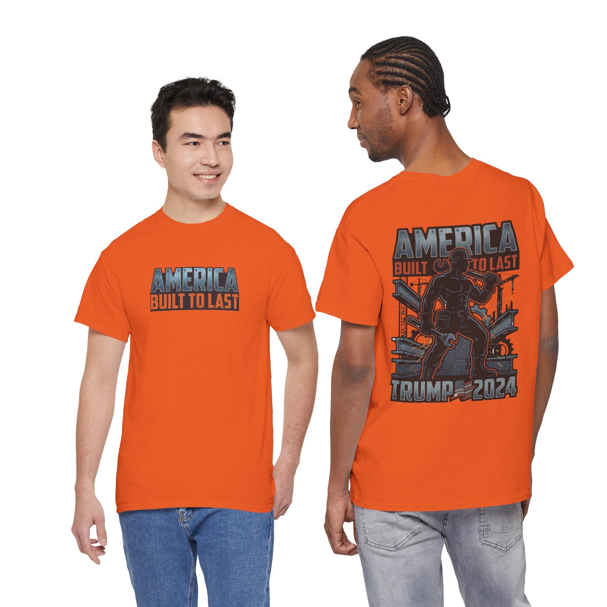 America Built to Last Tee — Trump 2024 Patriotic Graphic T-Shirt