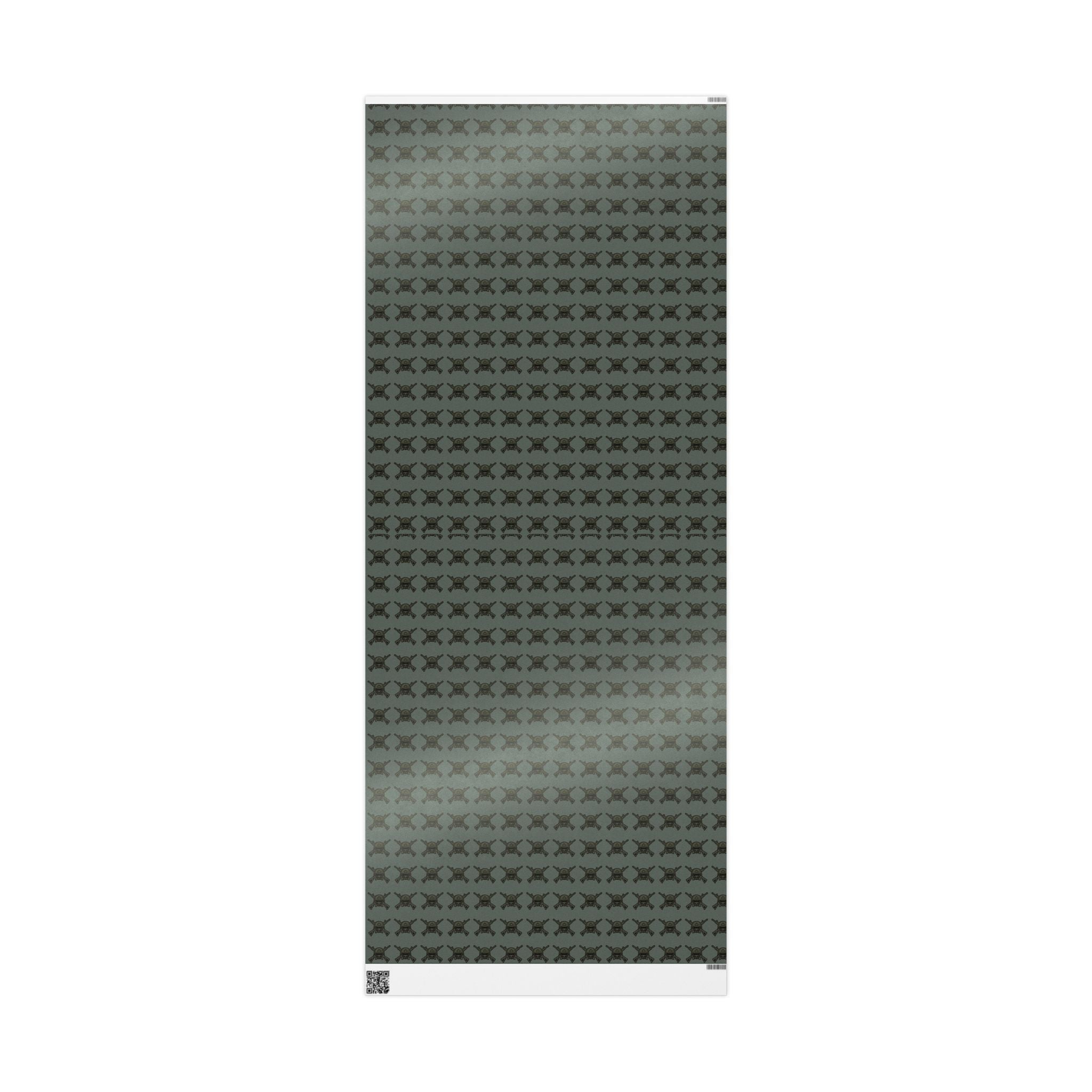 Wrapping Paper - Olive Green Viking Helmet Pattern Gift Wrap